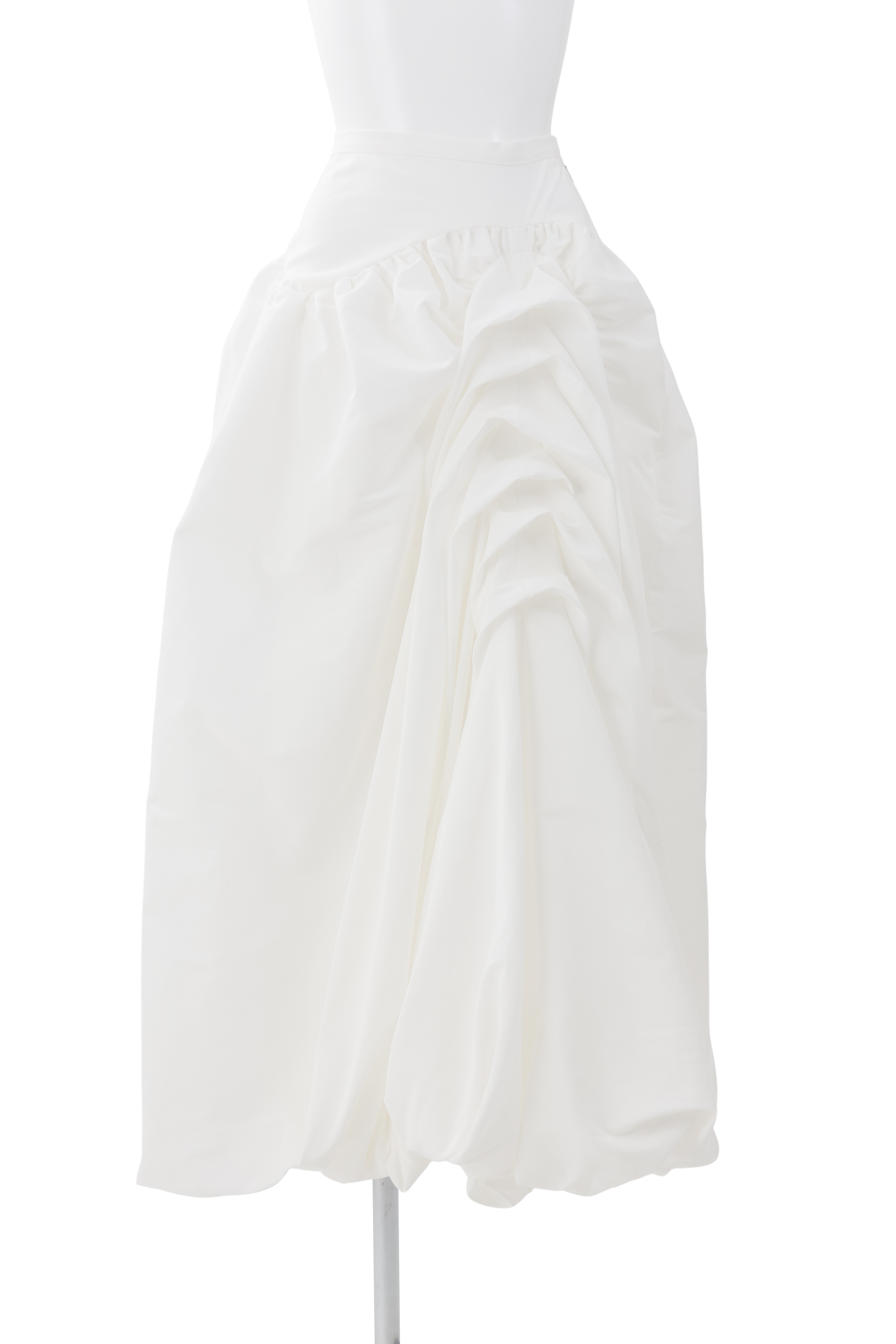 Layer tuck balloon skirt - White