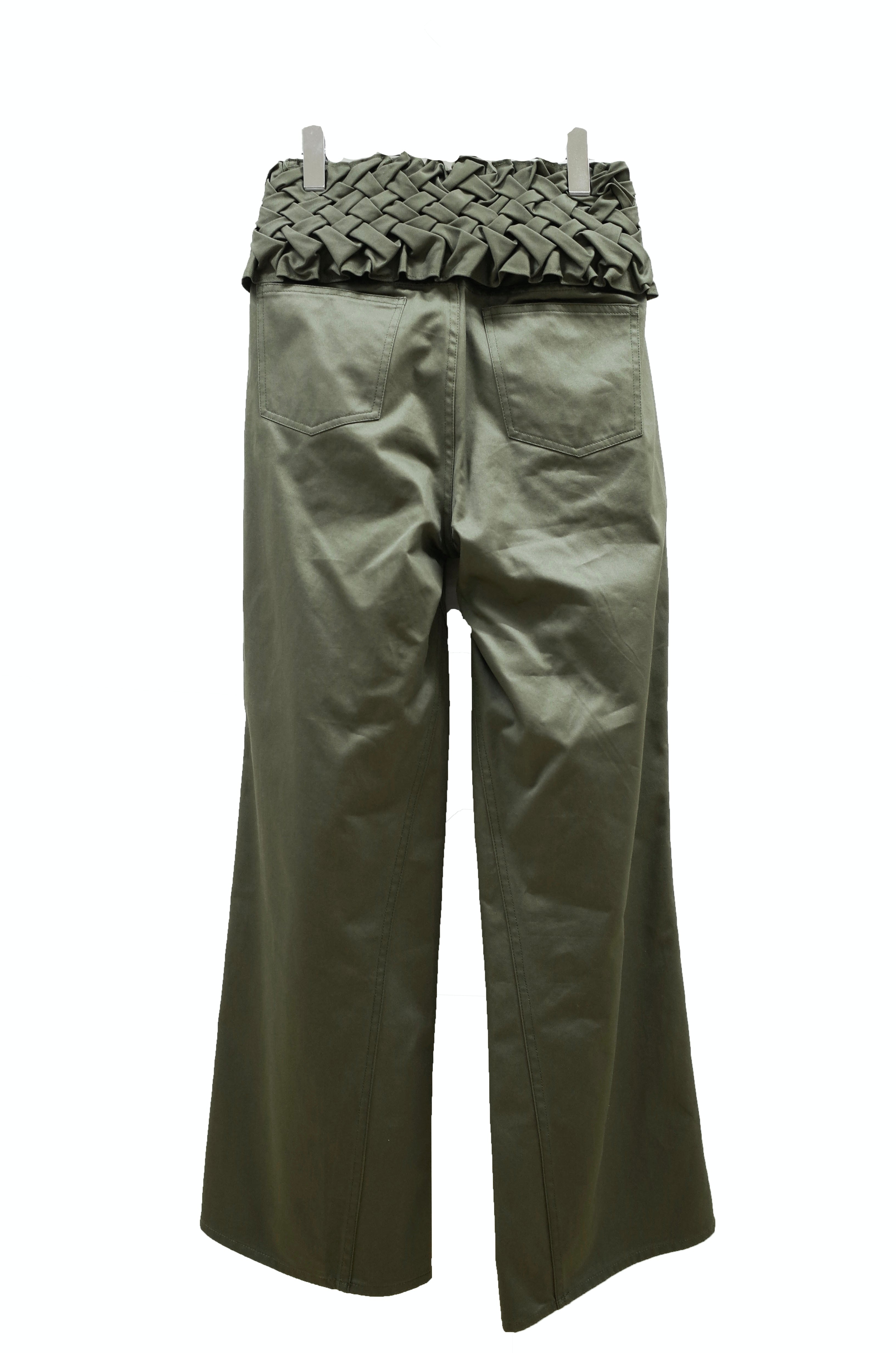 Smocking belt wide pants