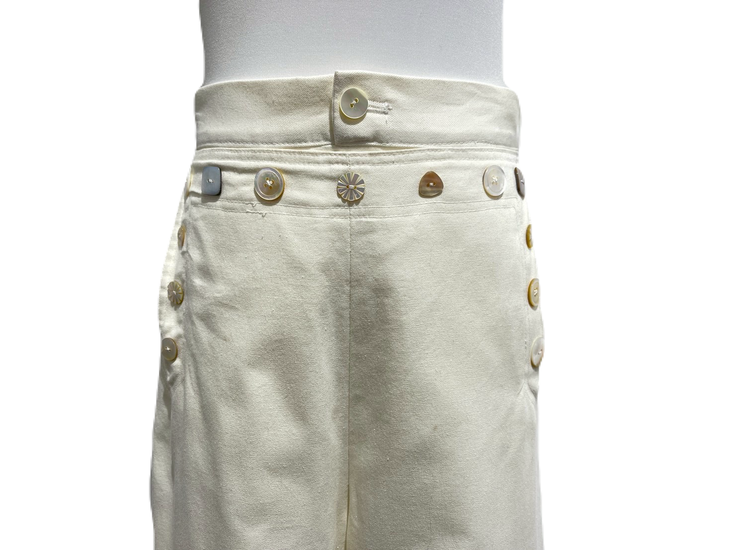 Navy sailor pants - Ivory