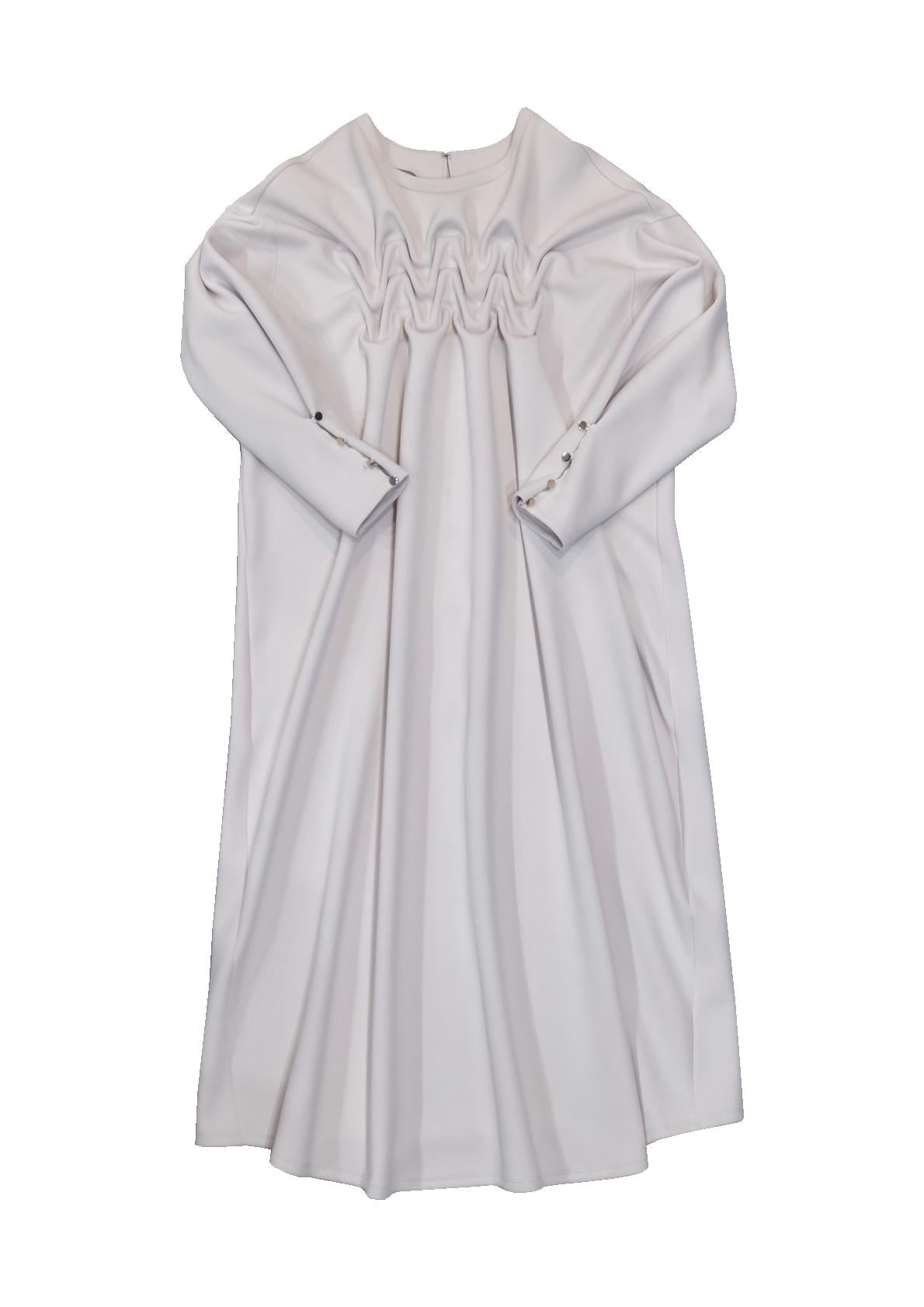 Cardboard smocking dress - Off-White