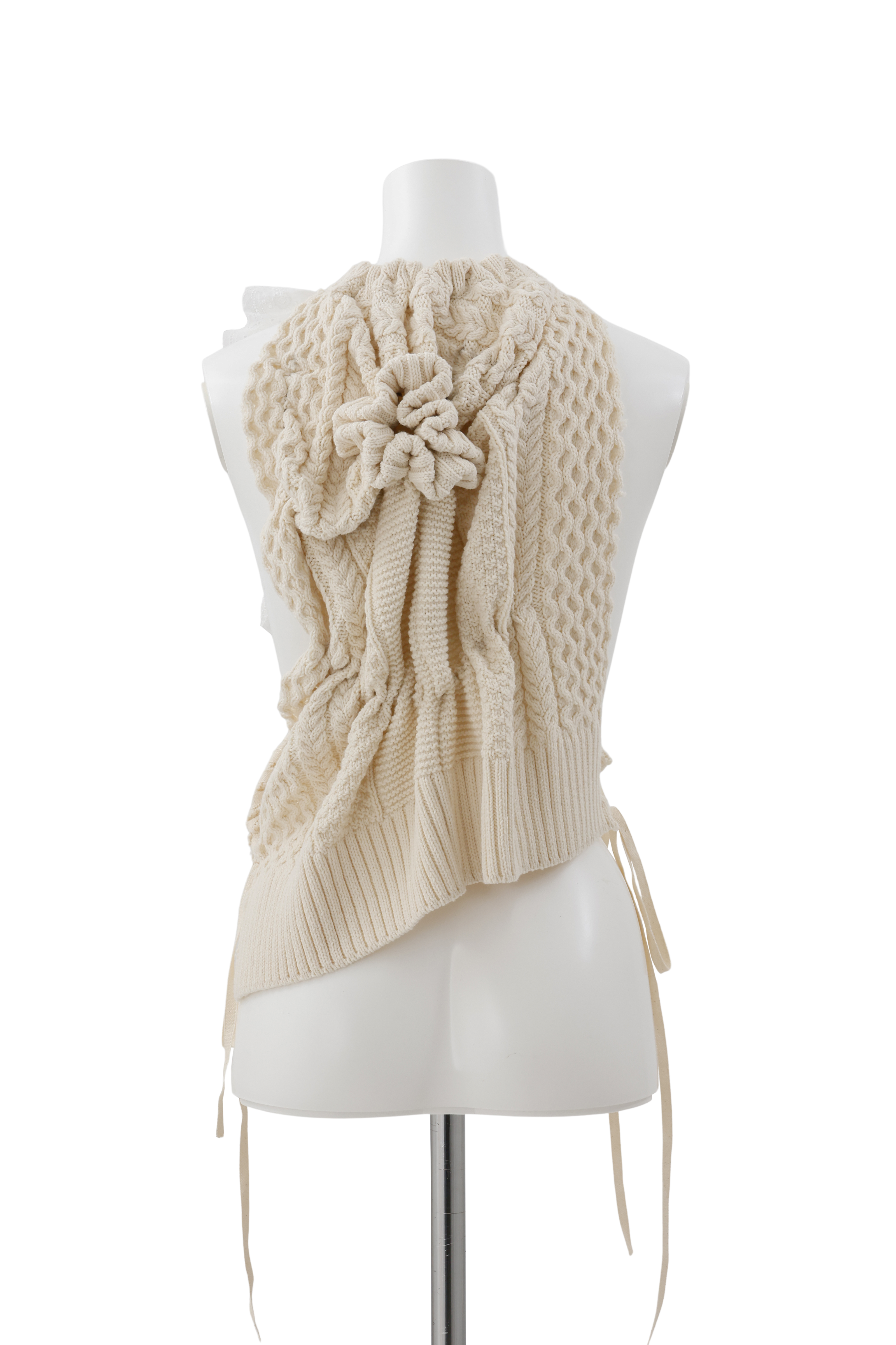 Drape knit vest - Ivory