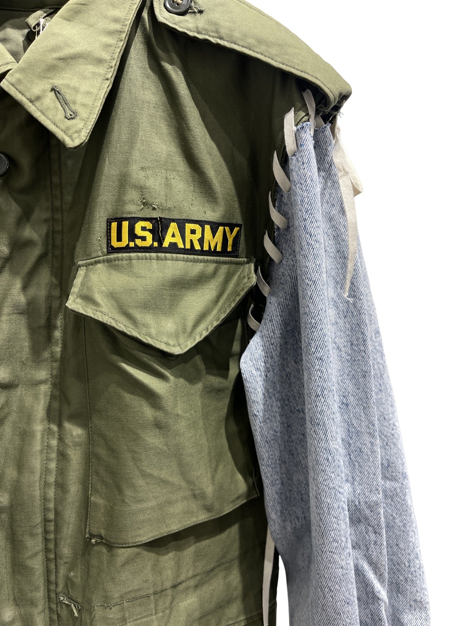 ATELIER by Create Clair / Vintage remake military jacket - stitch - Khaki-Blue