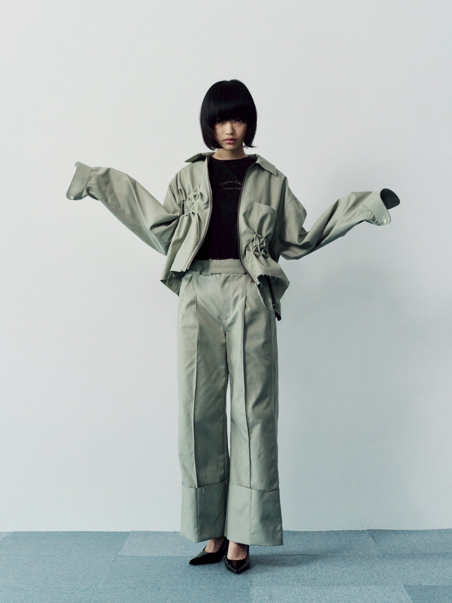 Zip shirt jacket - Green