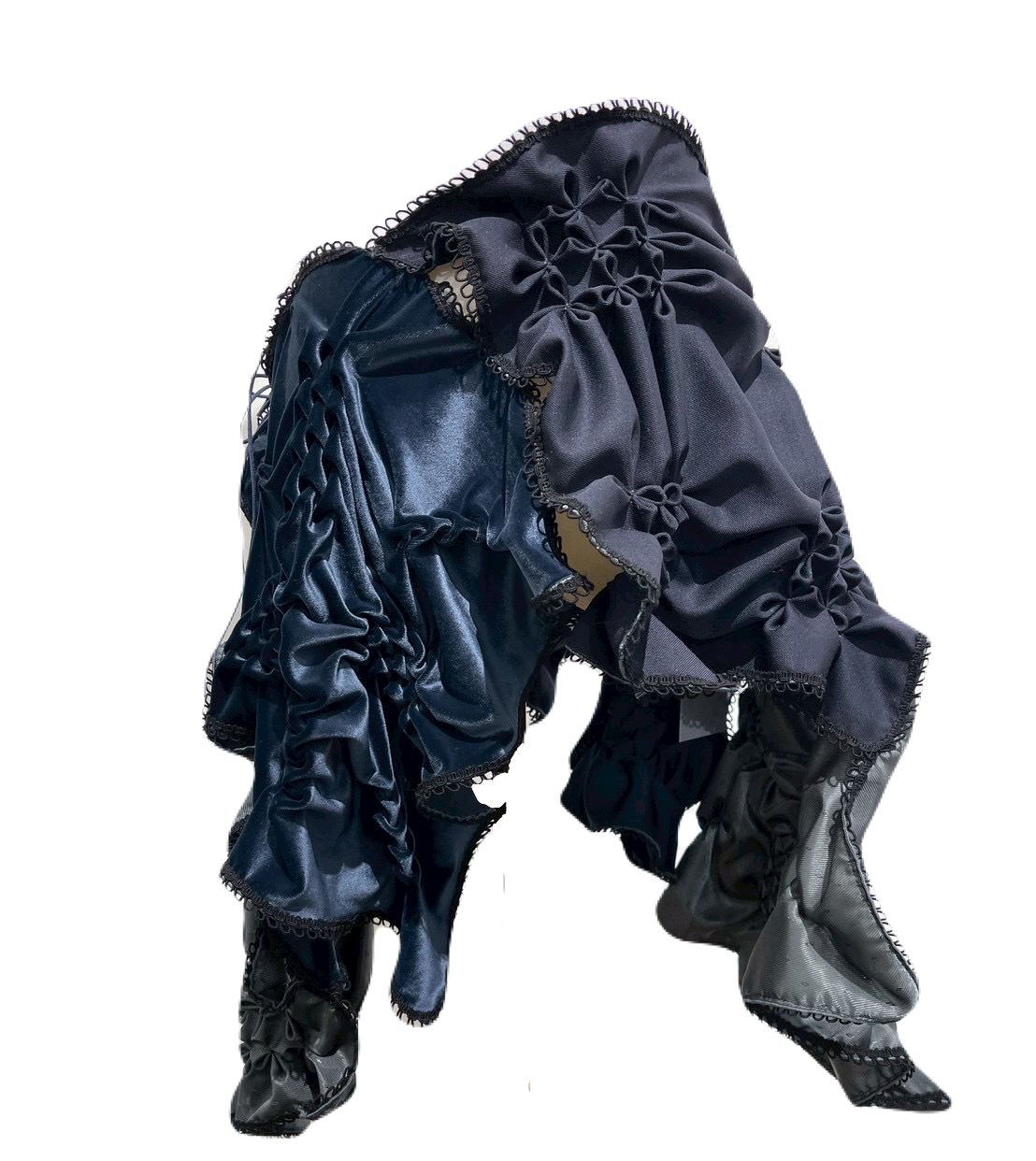 Patch smocking skirt - Navy