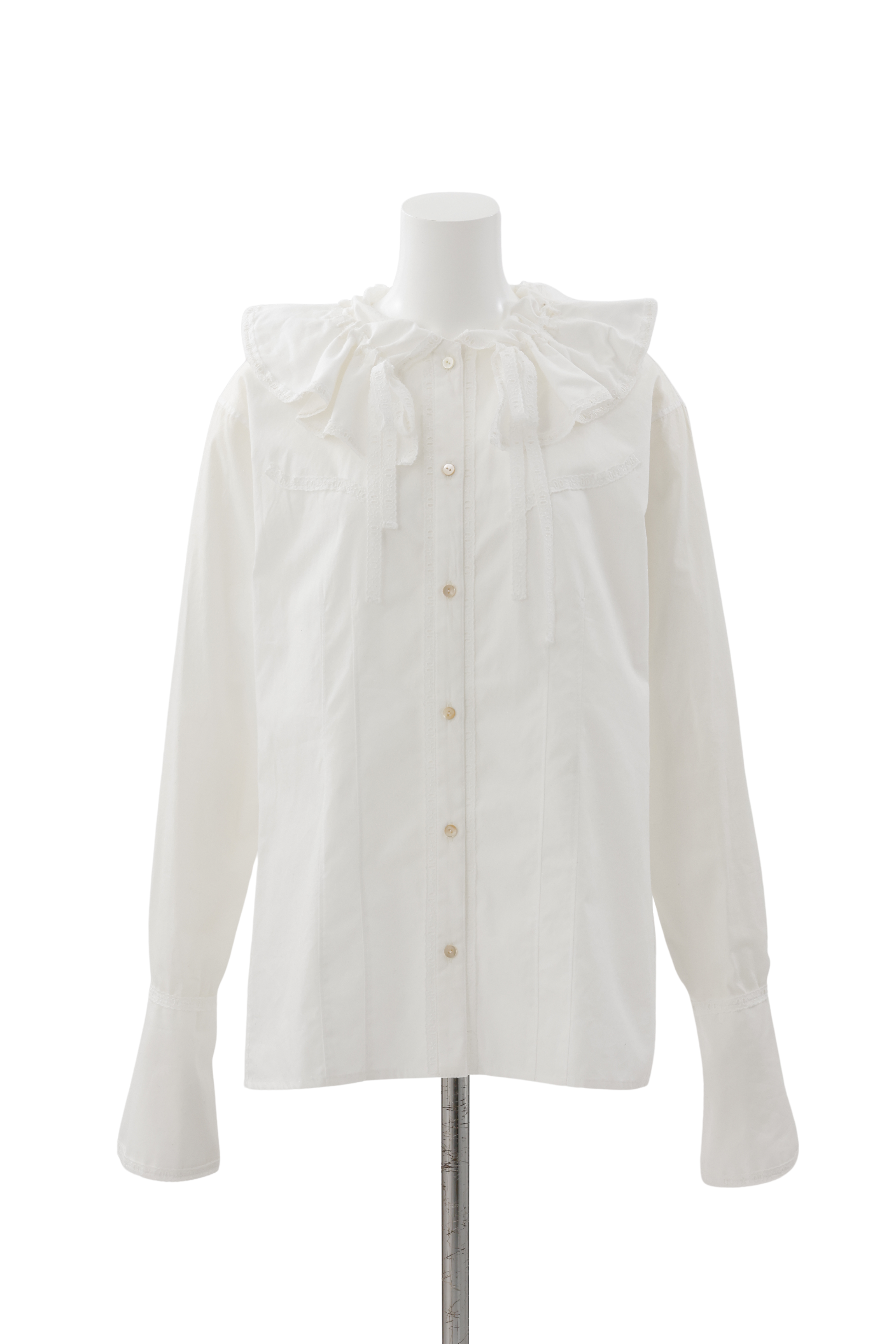 Flare collar blouse - White
