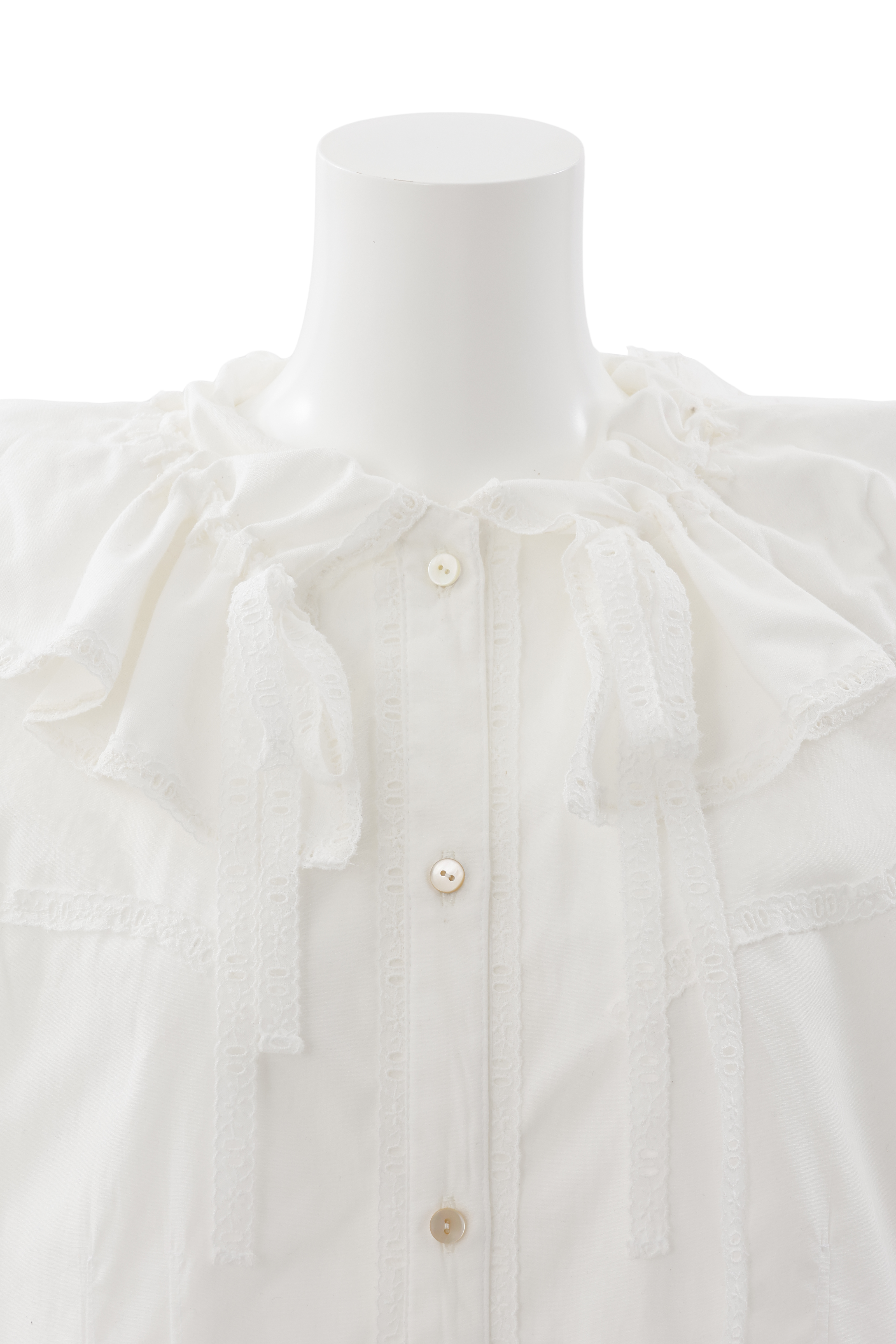Flare collar blouse - White