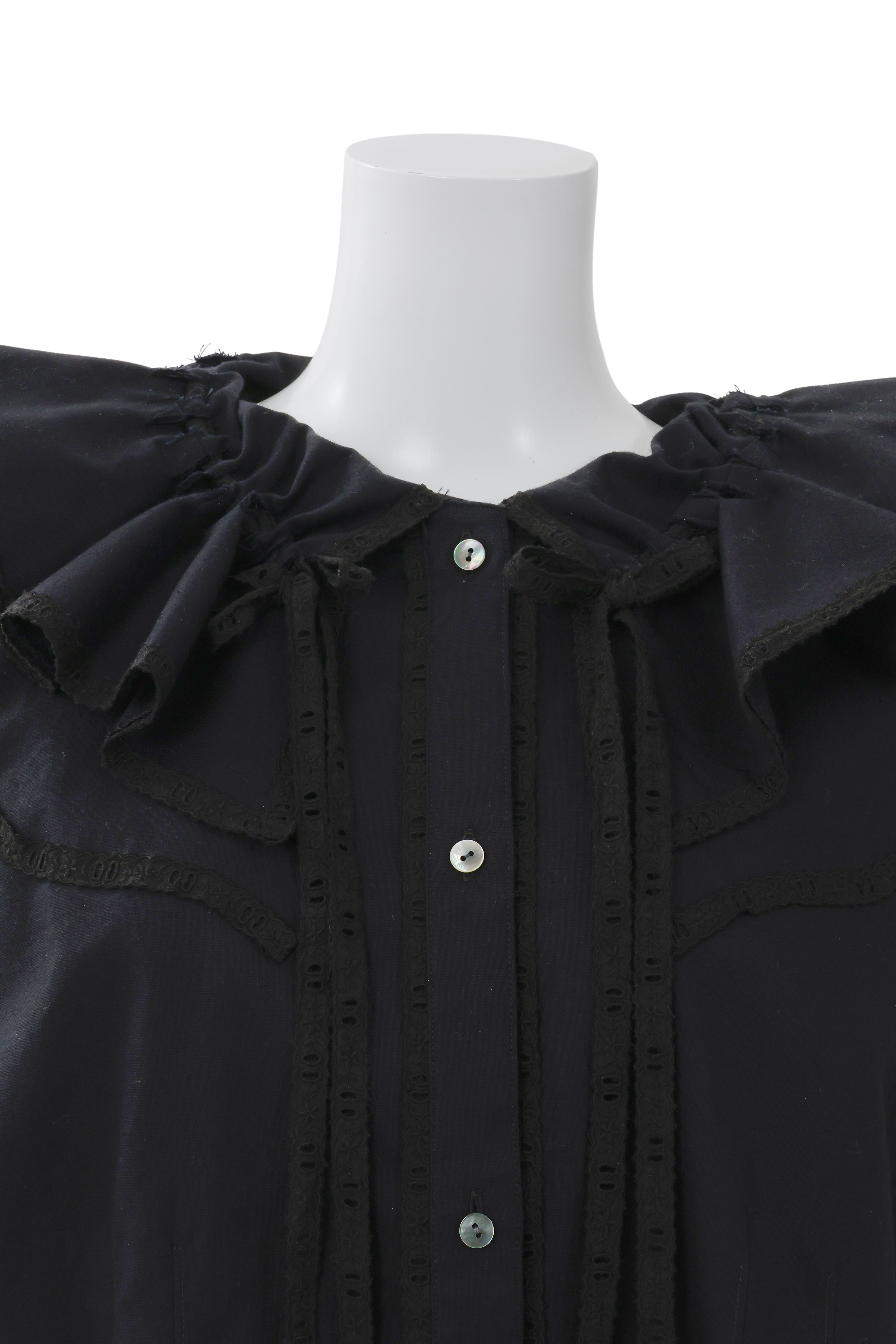 Flare collar blouse - Black