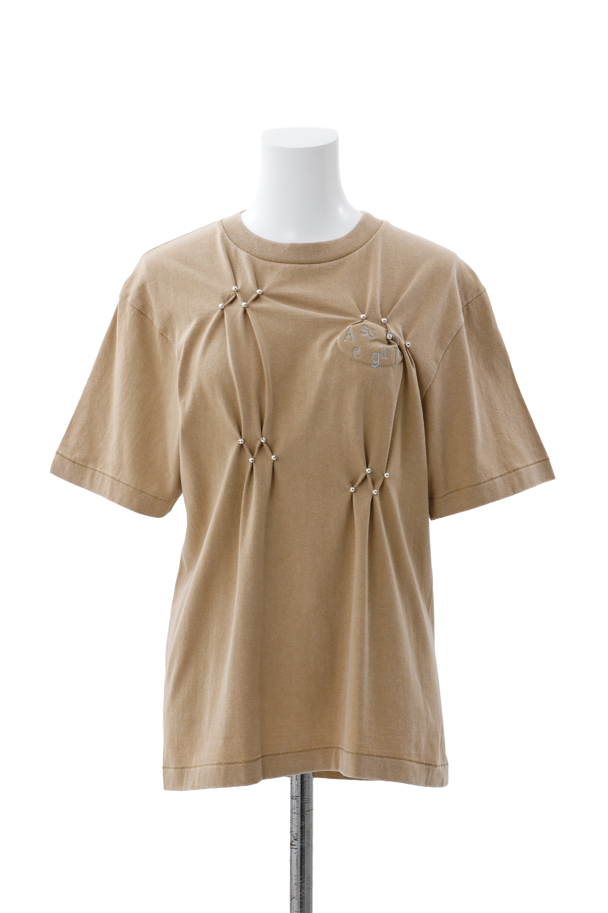 Assemblage smocking Tee - Beige