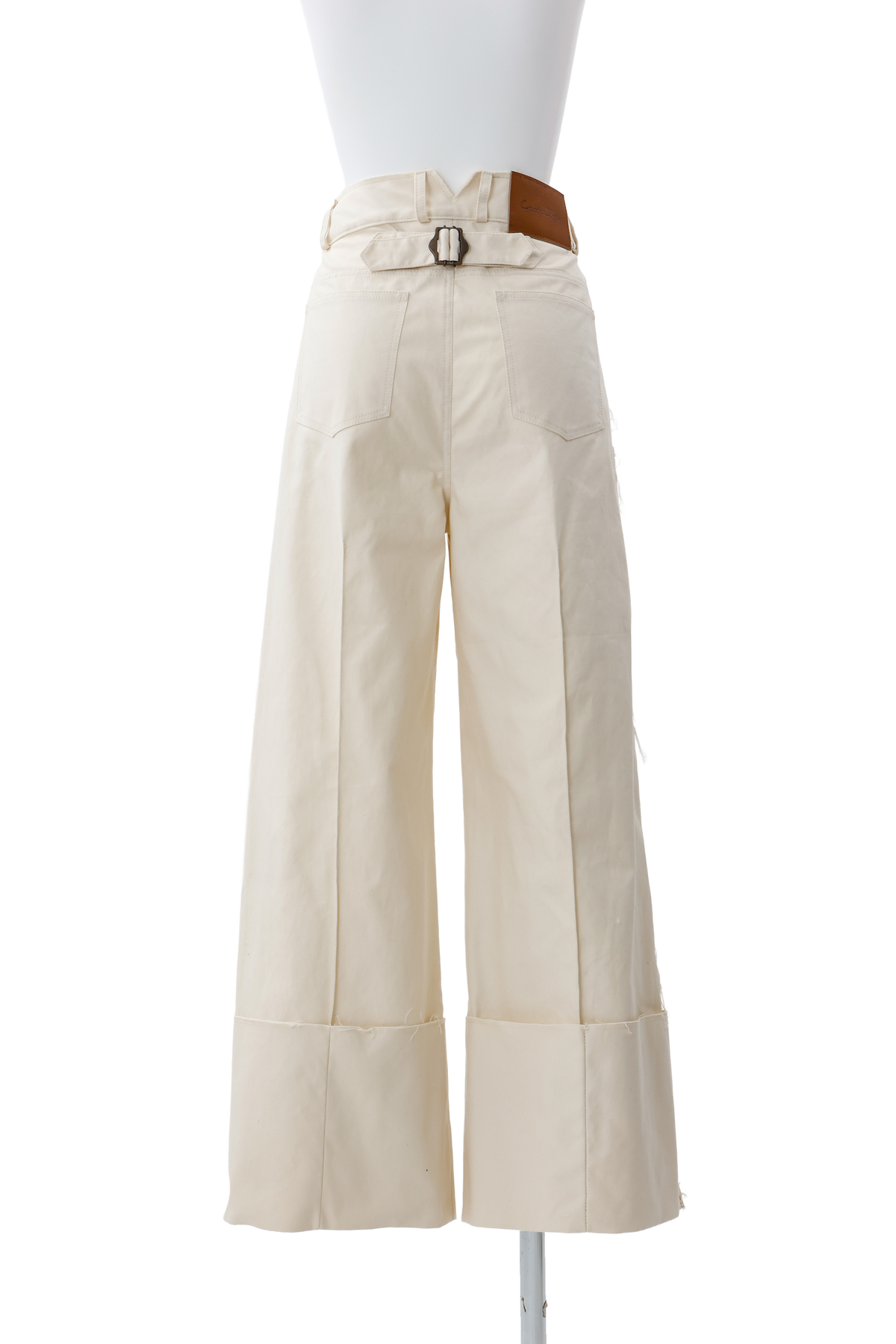 Wide-leg roll pants - Off-white