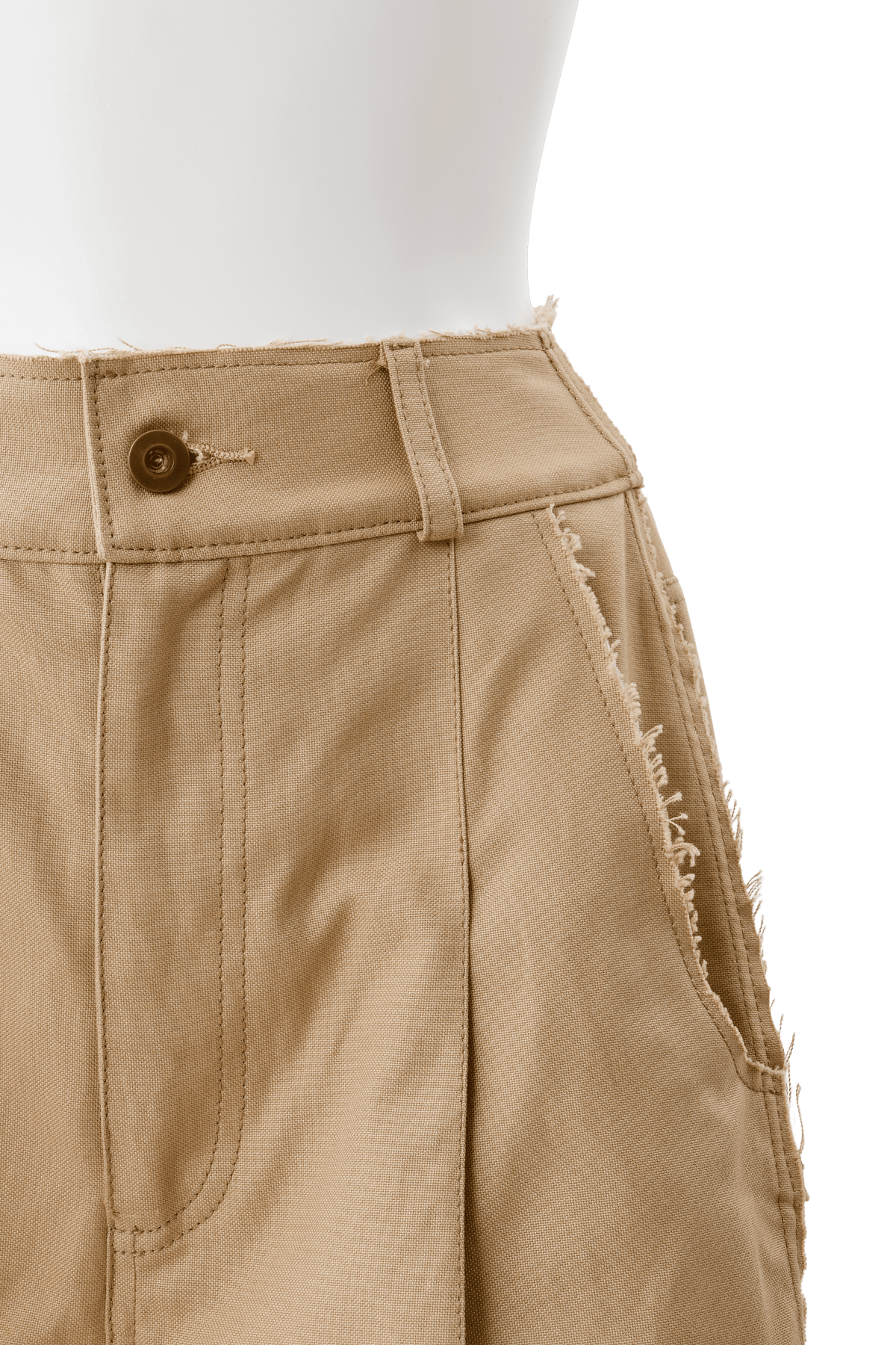 Wide-leg roll pants - Beige