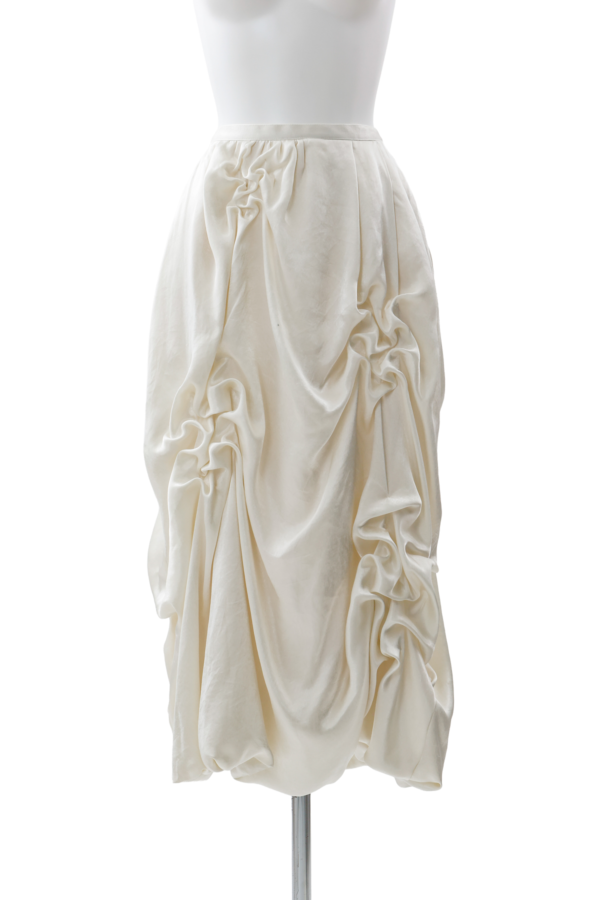 Satin balloon skirt - Off-white