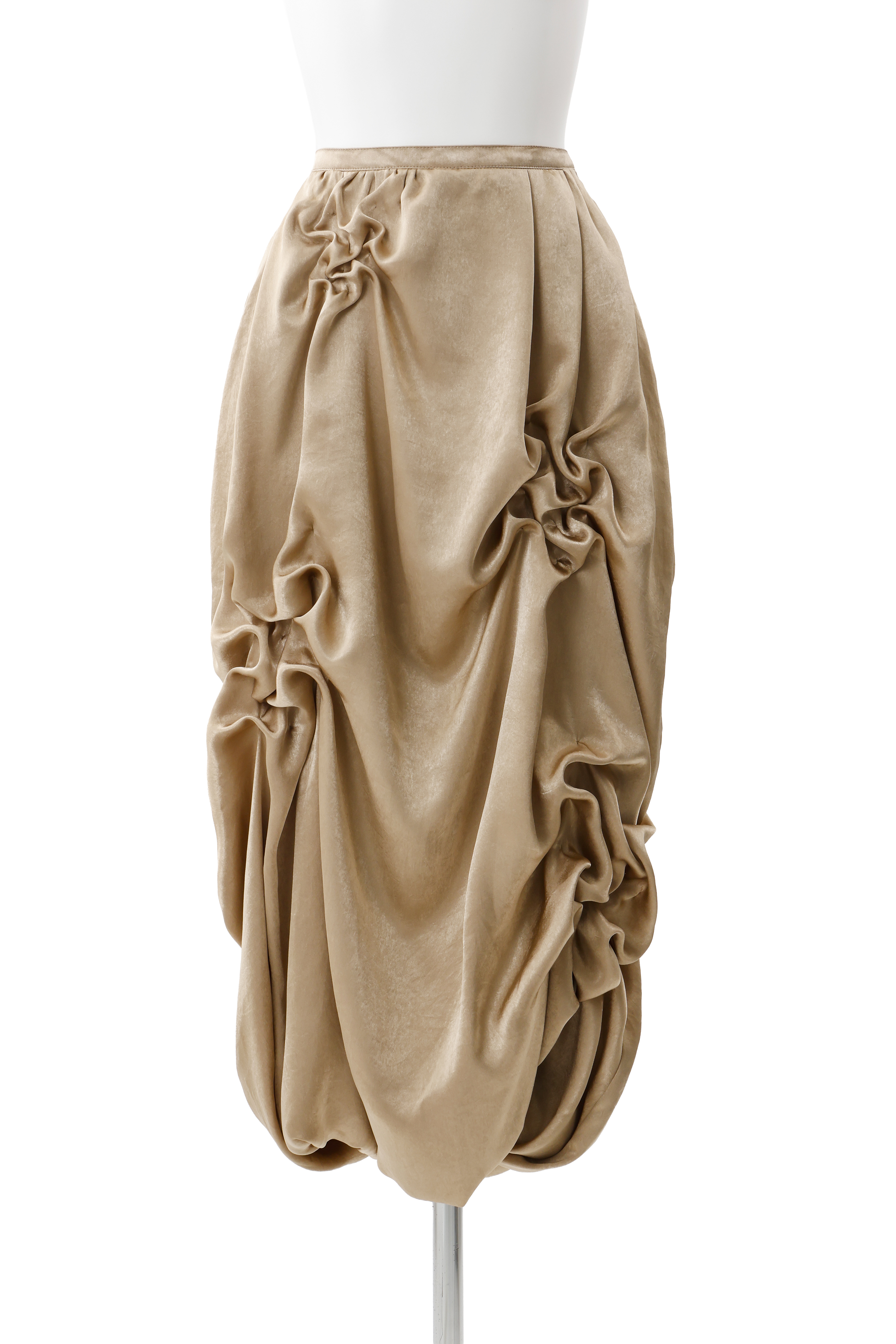 Satin balloon skirt - Beige
