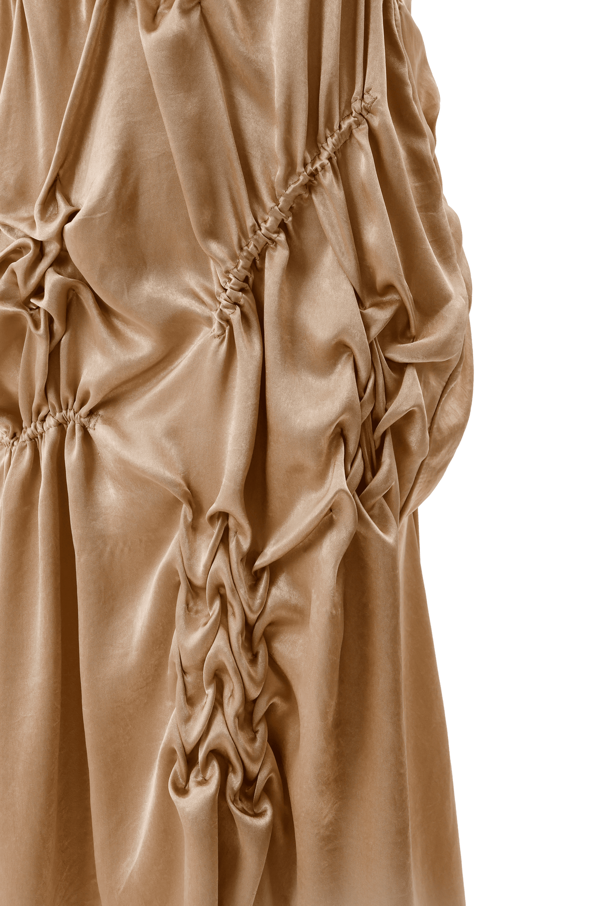 Satin apron dress - Camel