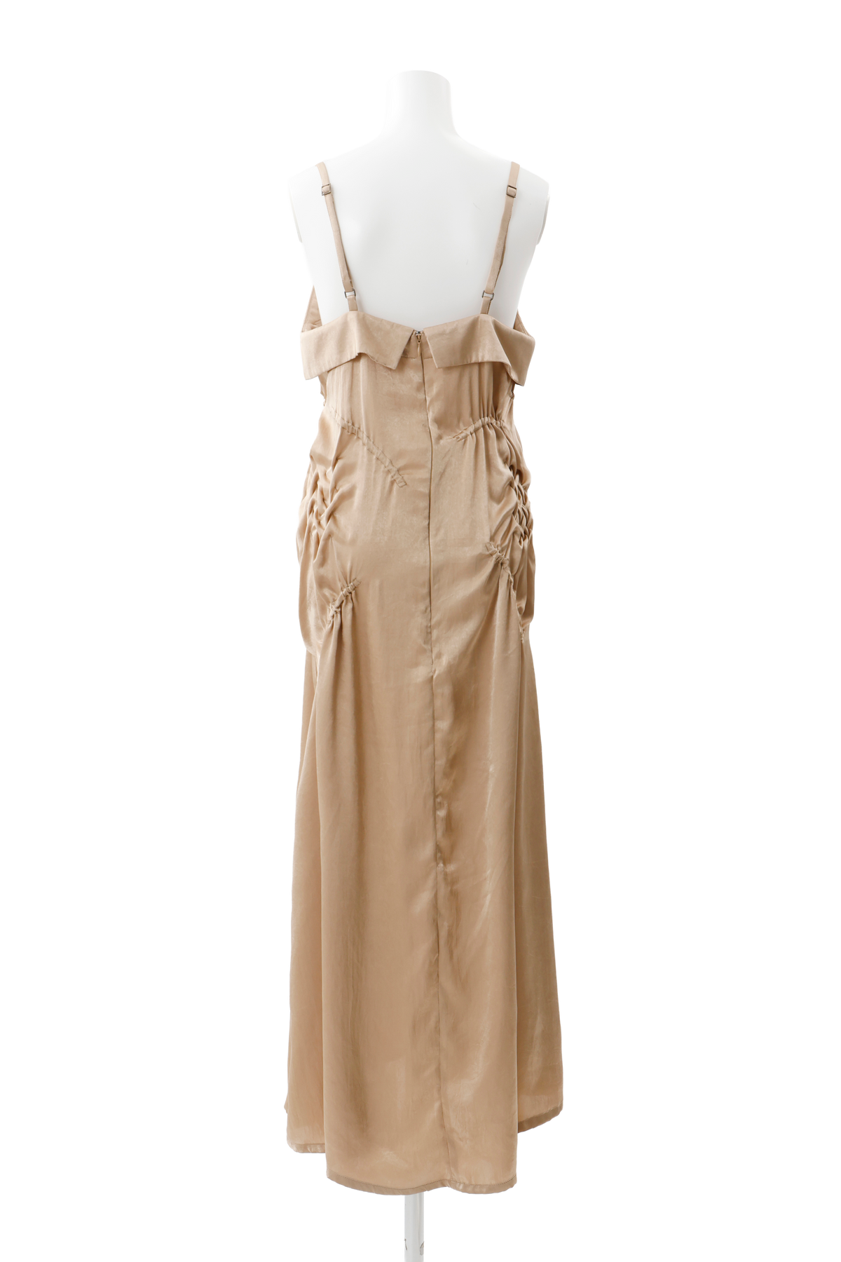 Satin apron dress - Camel