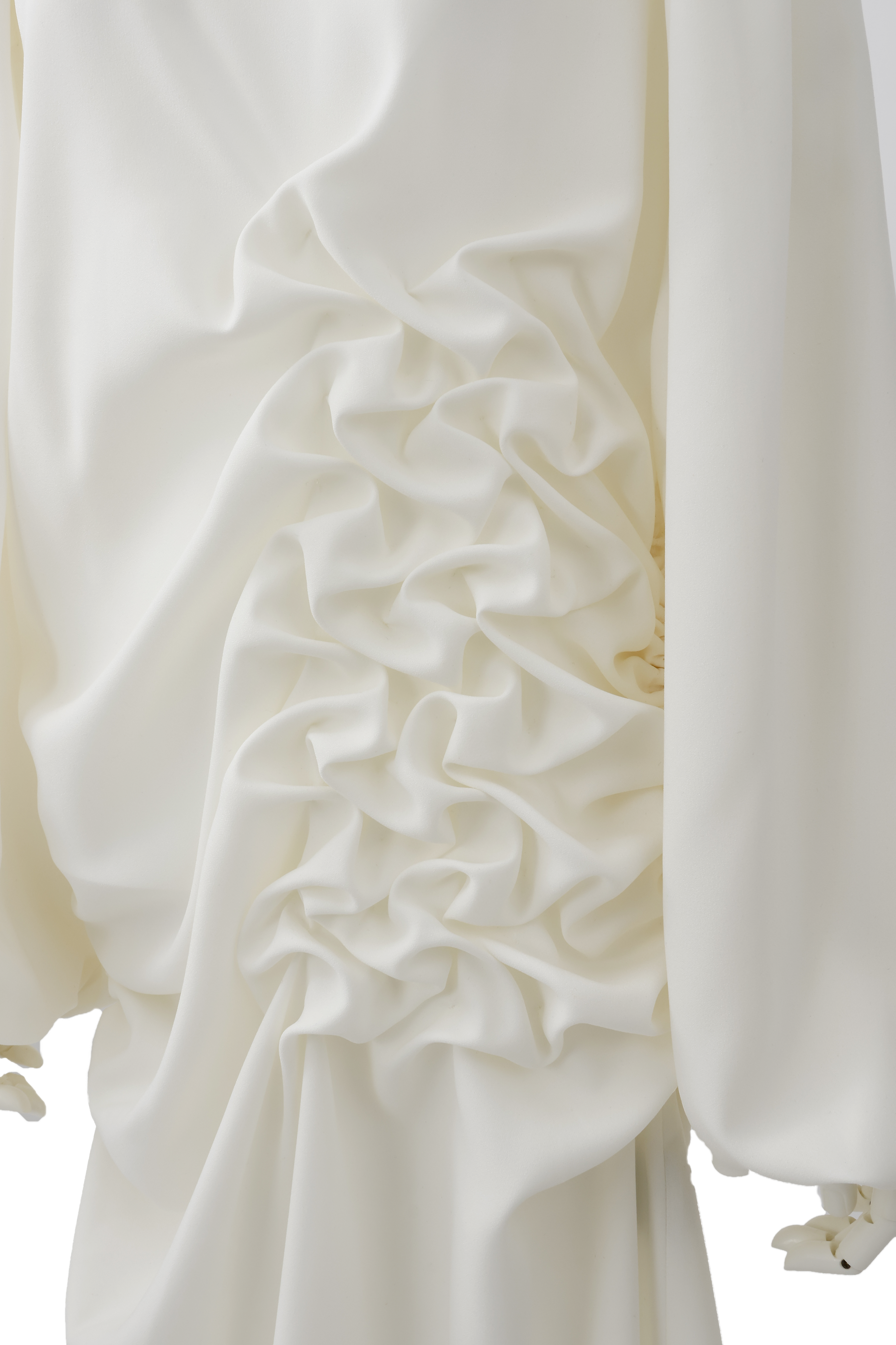 Side gather dress - White