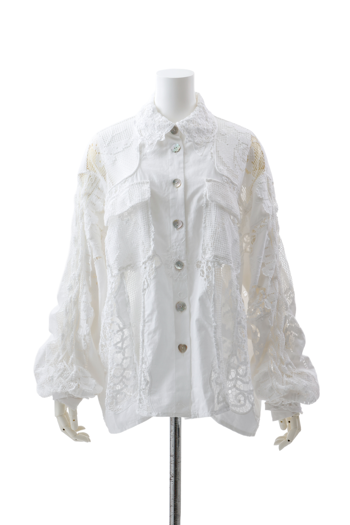 ATELIER by Create Clair / Vintage patchwork shirt jacket - Off-white