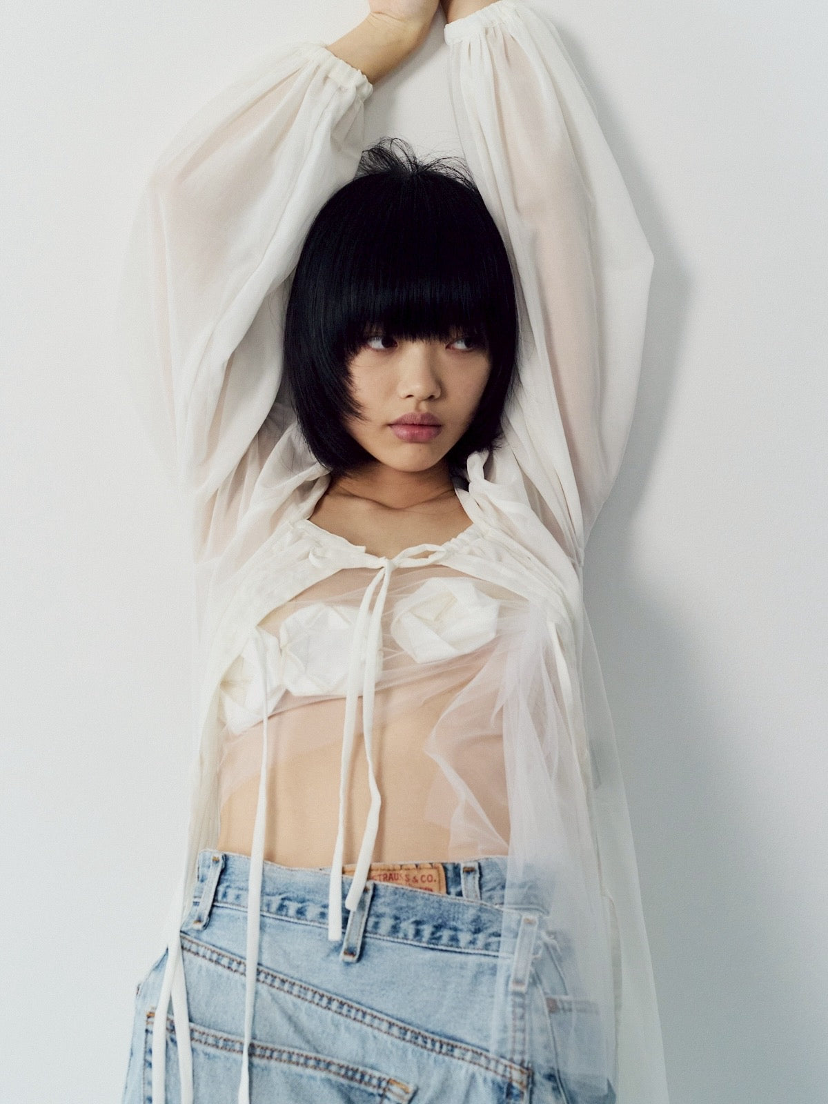 Origami veil tops - Black