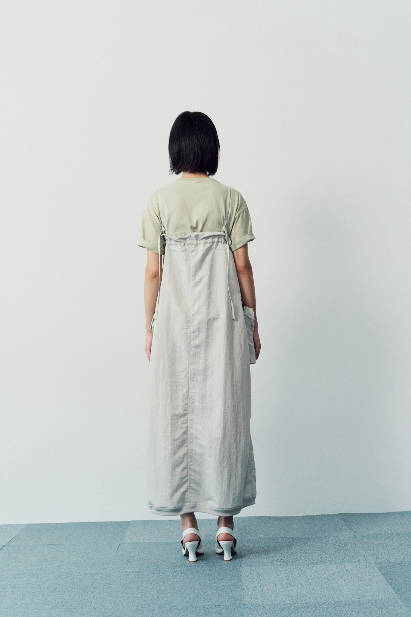 Military shrink zip dress - Greige