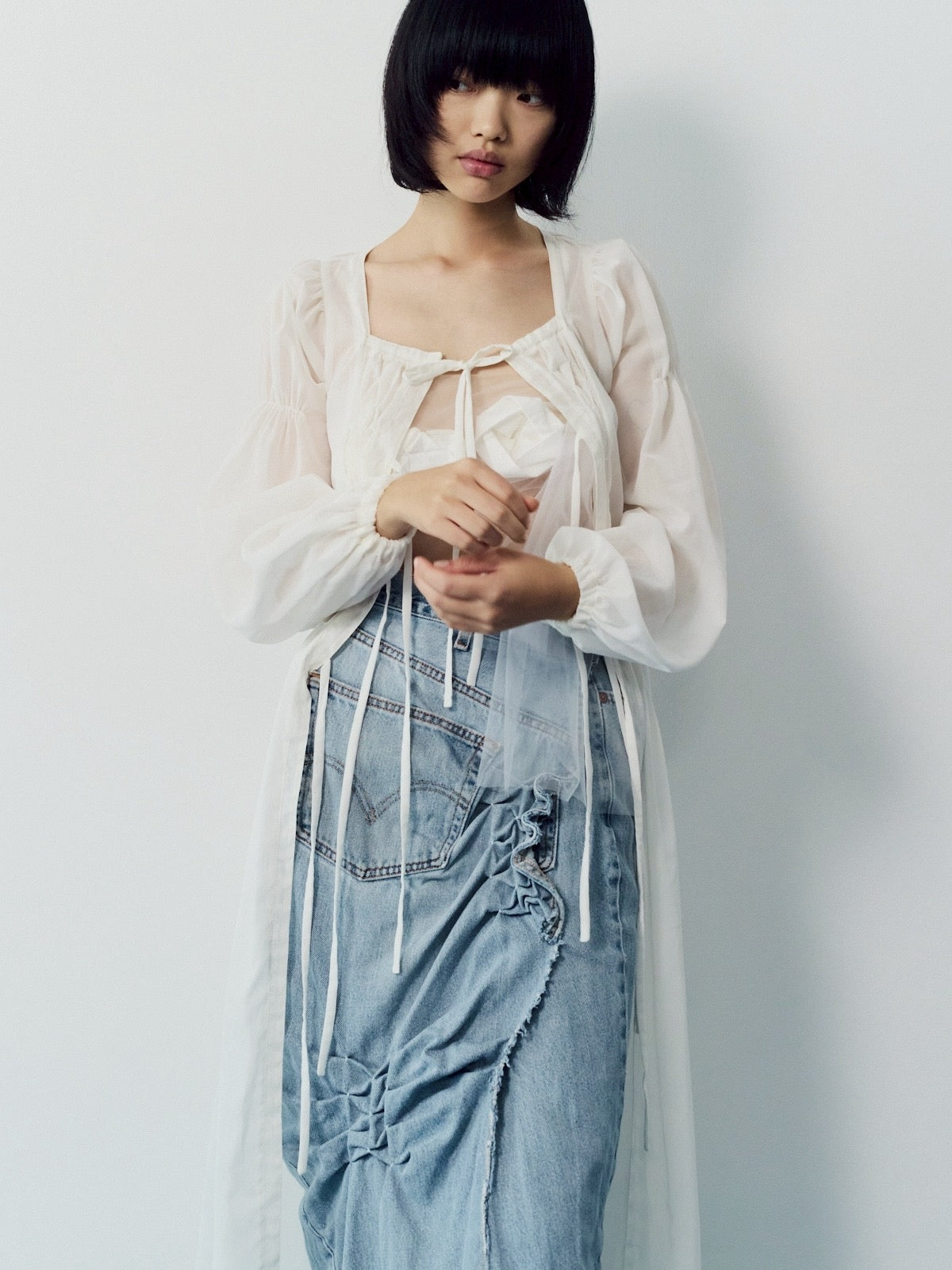 Origami veil tops - Black