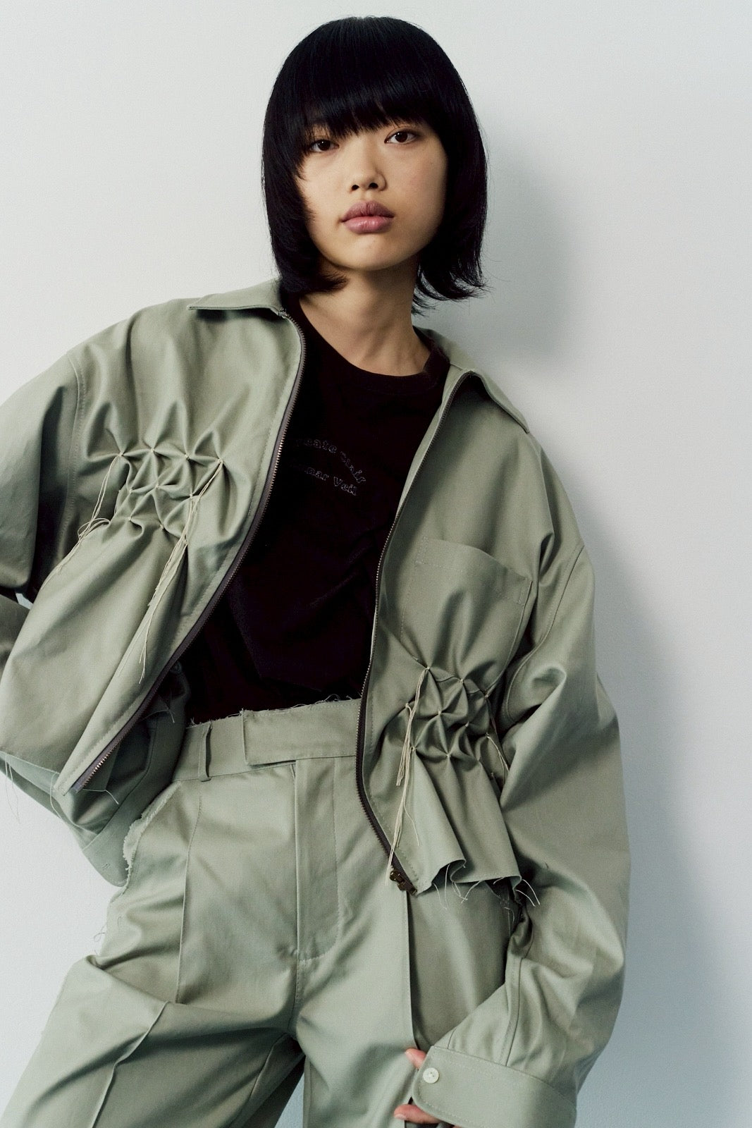 Zip shirt jacket - Green