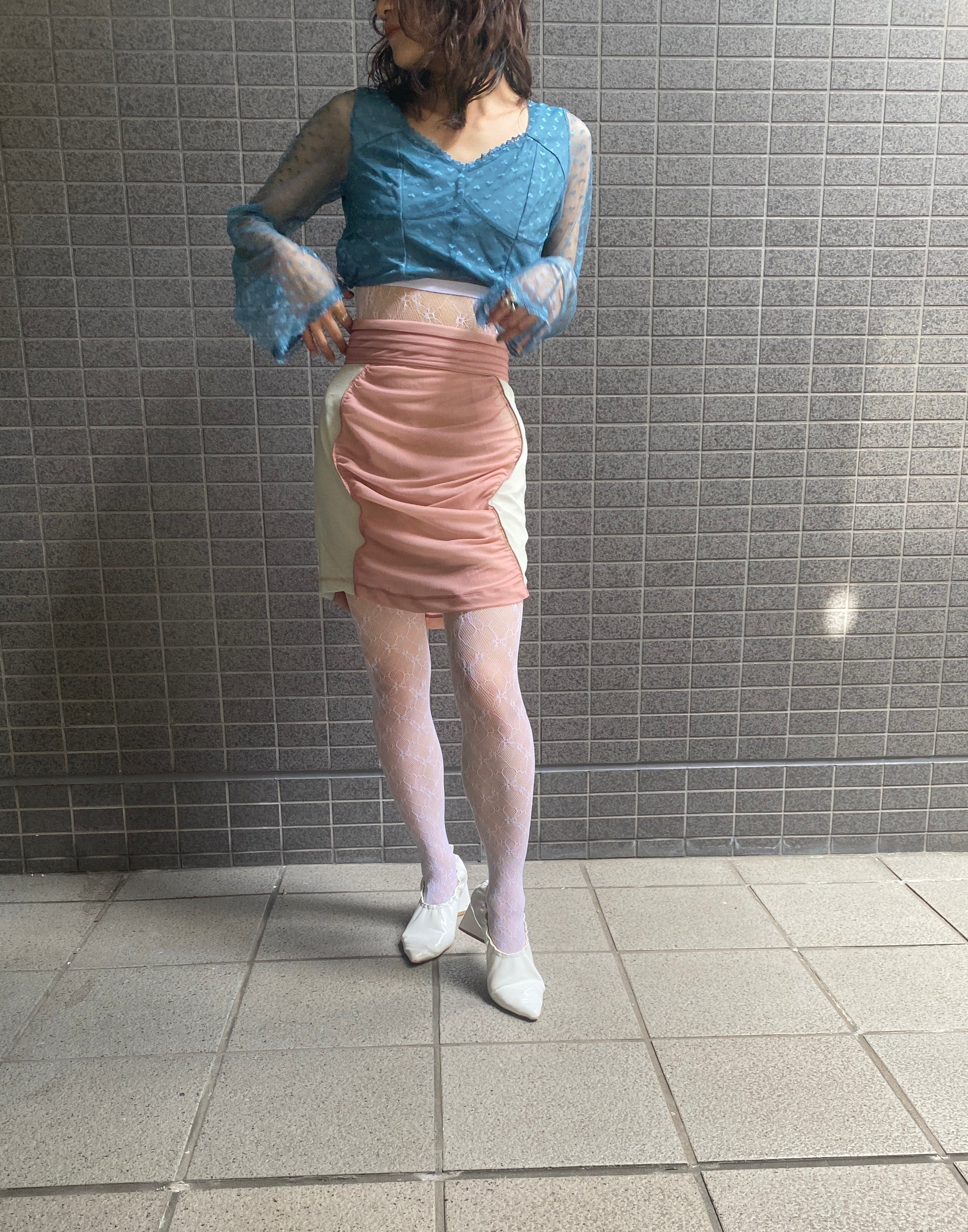 Sheer mini skirt