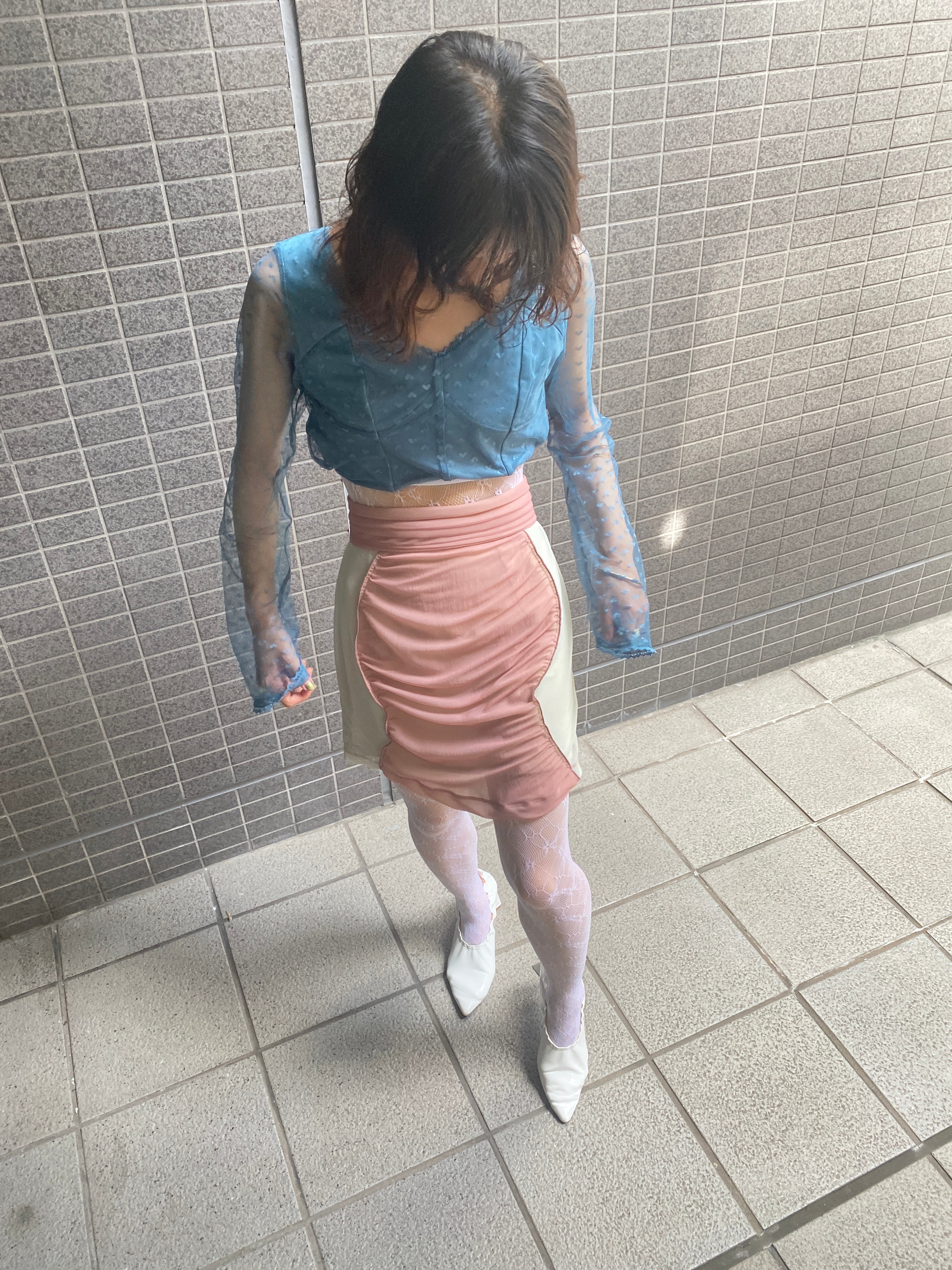 Sheer mini skirt