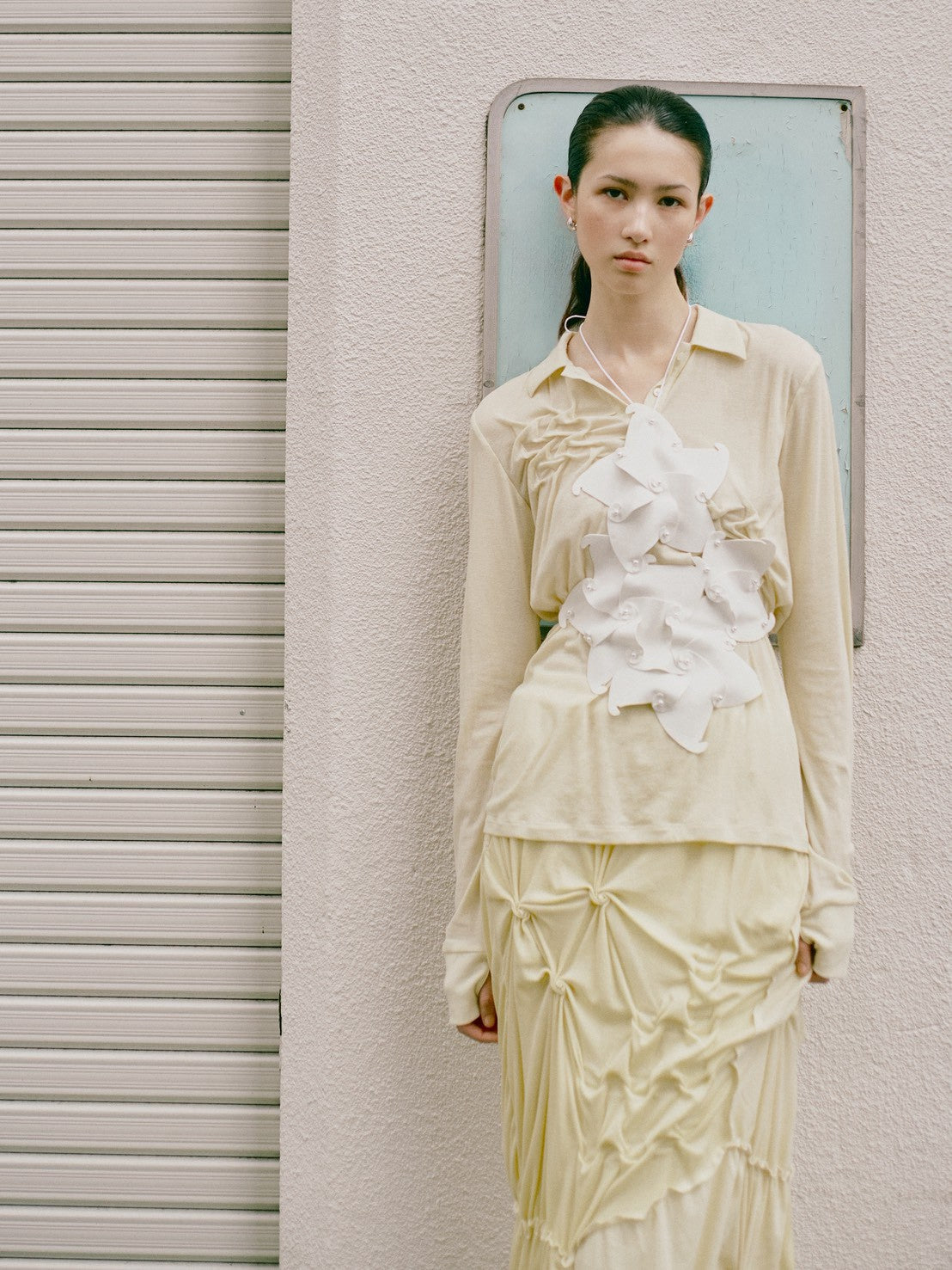 Sheer long skirt - Yellow