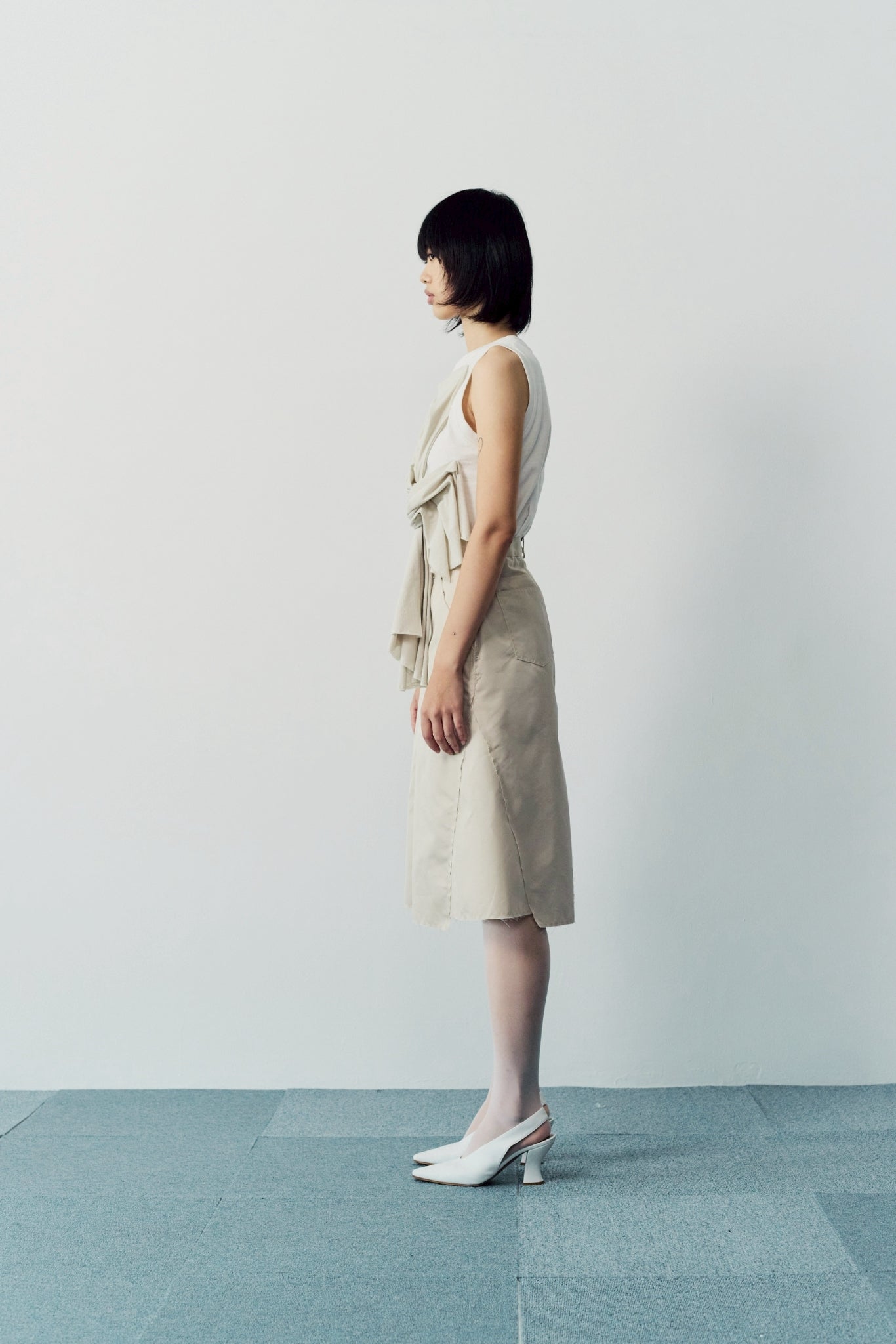 Drape cut pullover - Beige