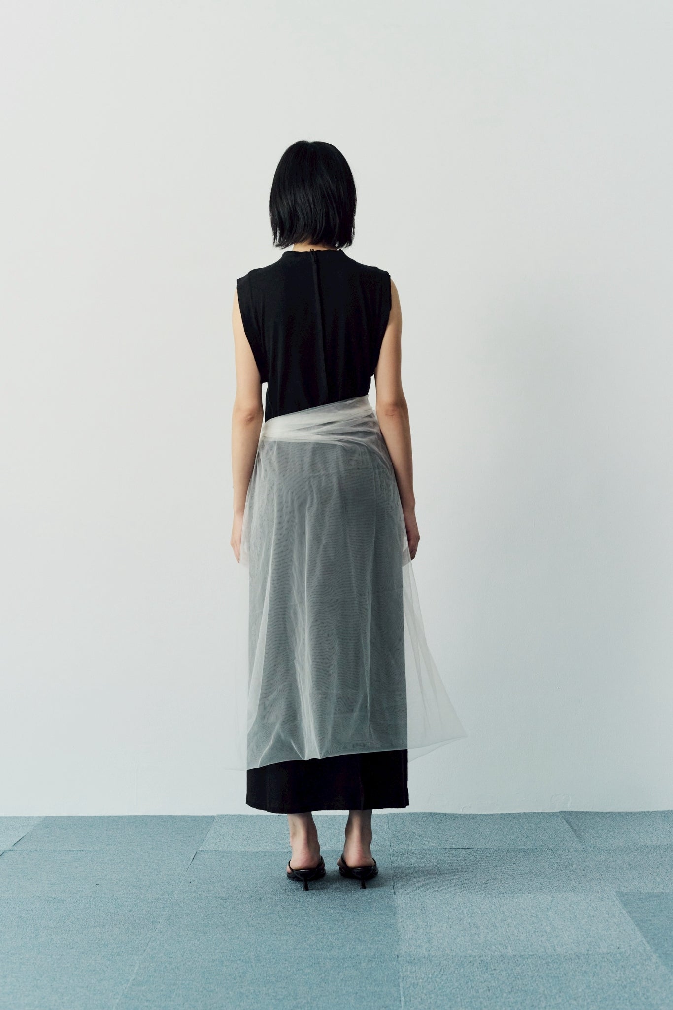 Origami veil wrap skirt - Black