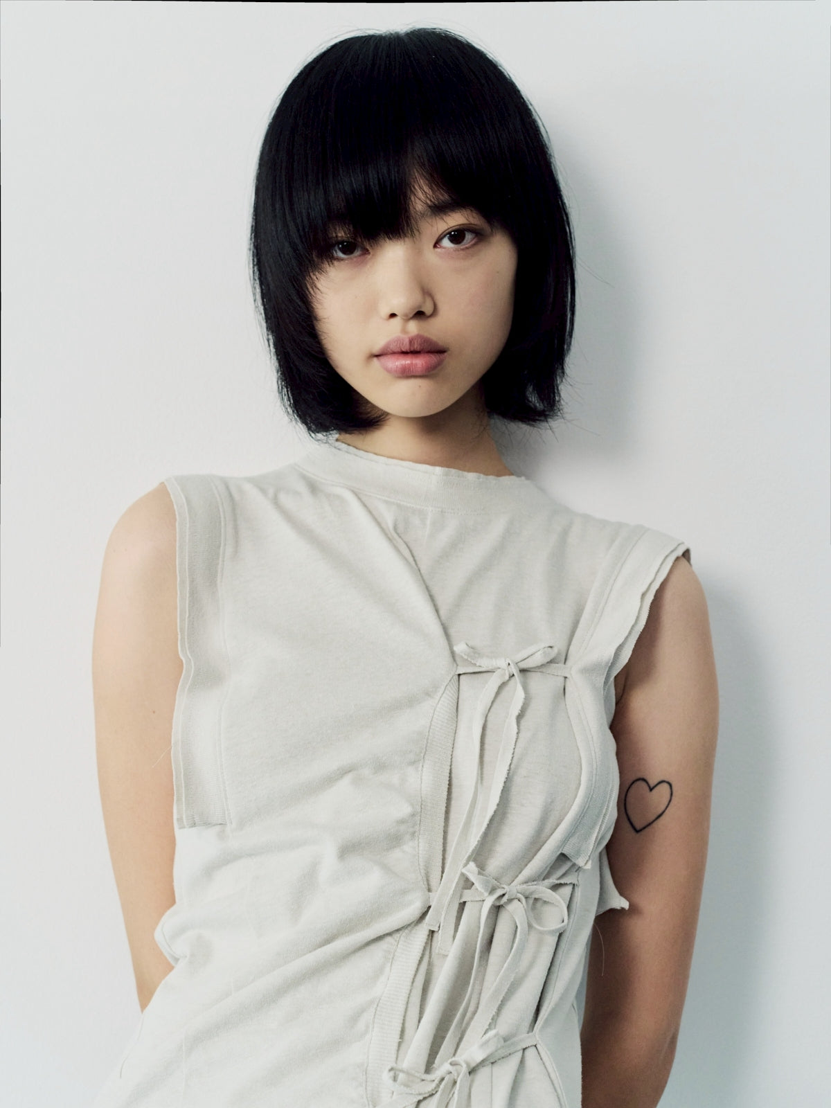 High slit cut dress - Beige