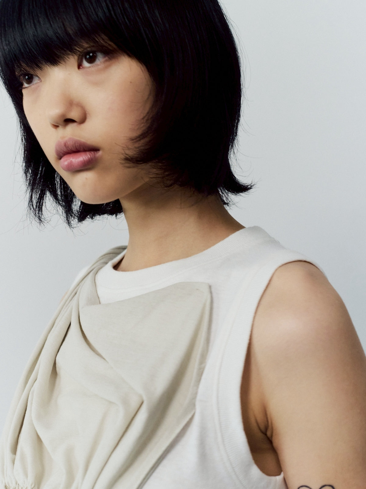 Drape cut pullover - Beige