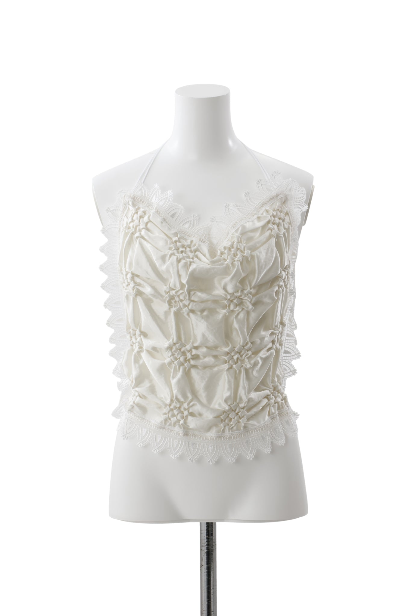 Smocking veill bustier - White