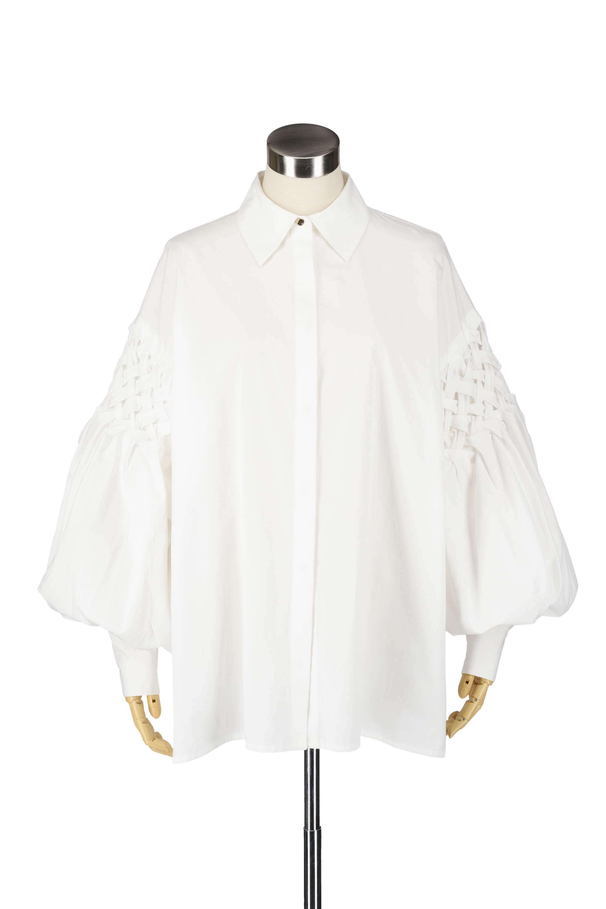 Smocking sleeve blouse - White
