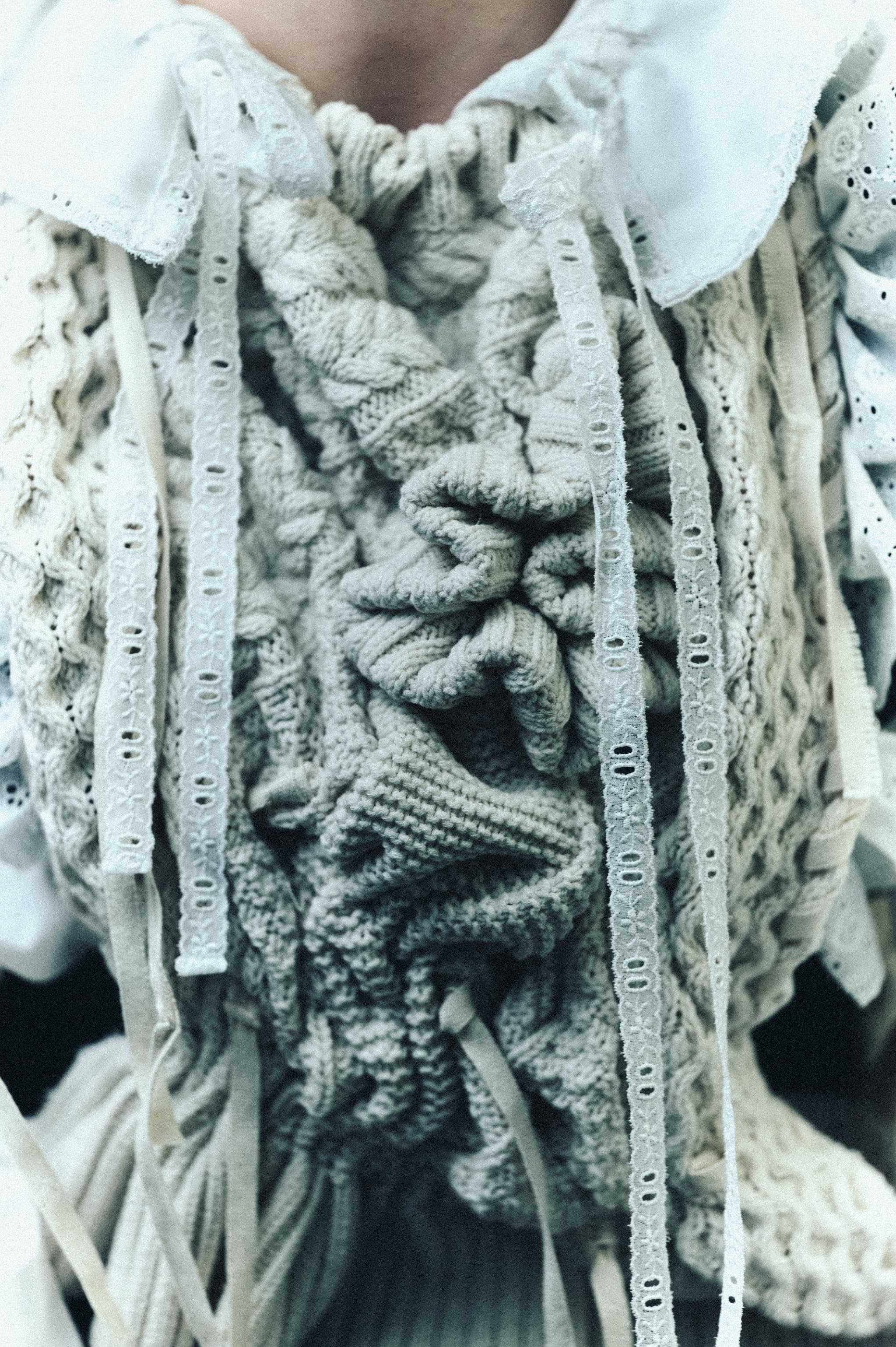 Drape knit vest - Ivory