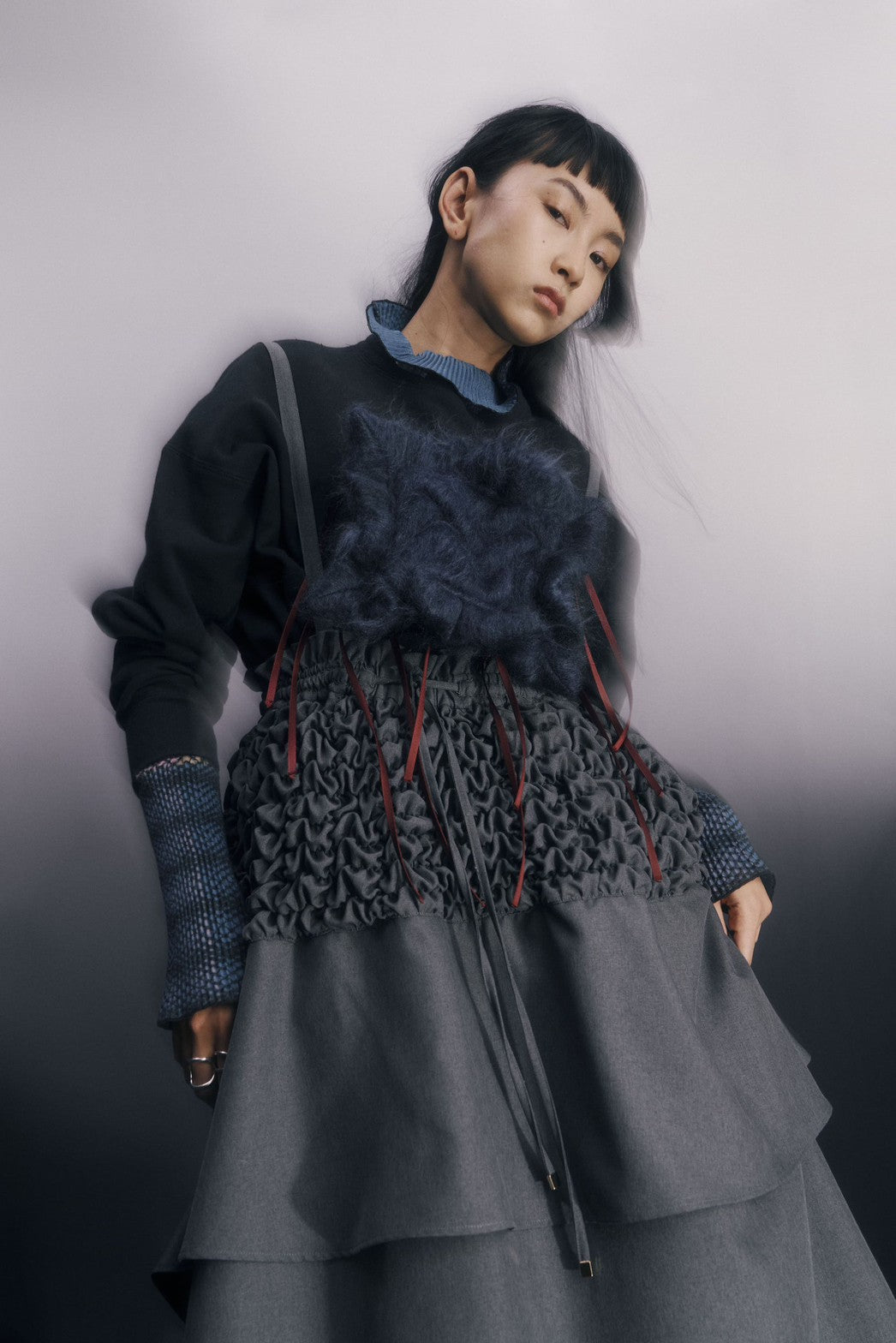 Ruffle skirt - Navy