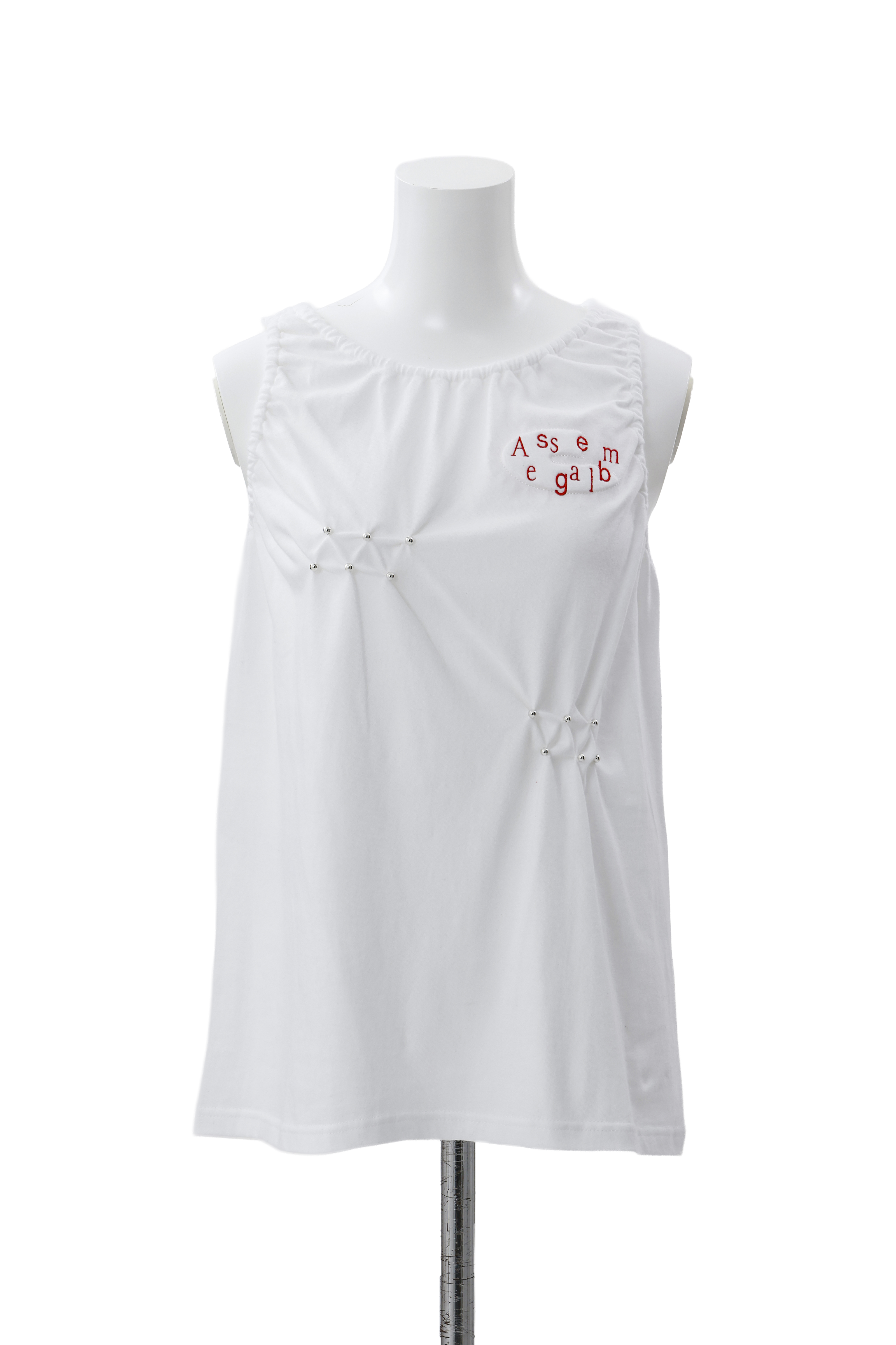 Assemblage smocking gather tank top - White
