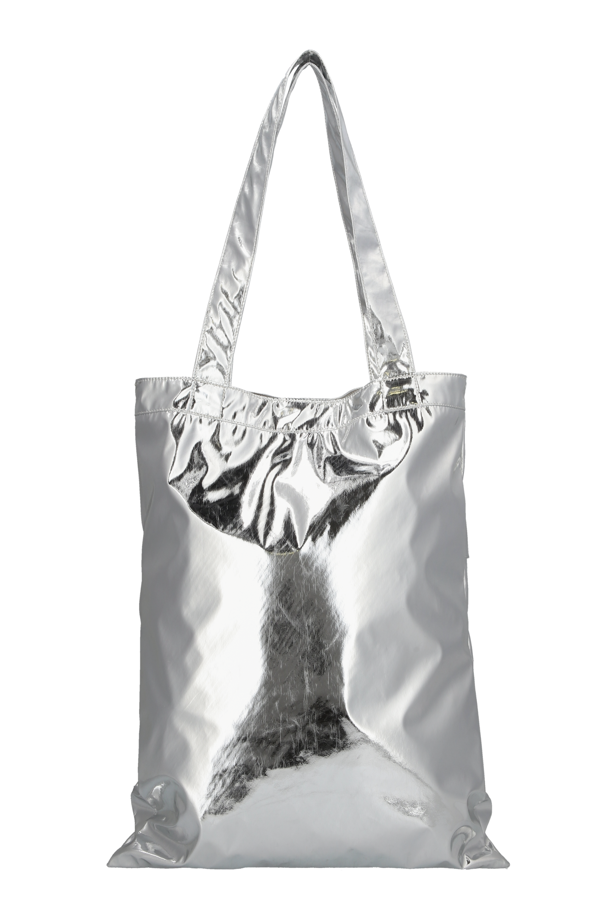 Undulating tote bag M- Silver