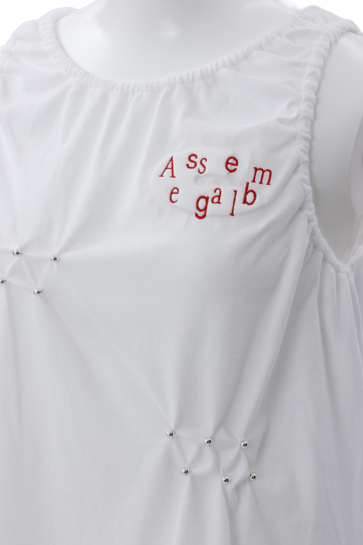 Assemblage smocking gather tank top - White