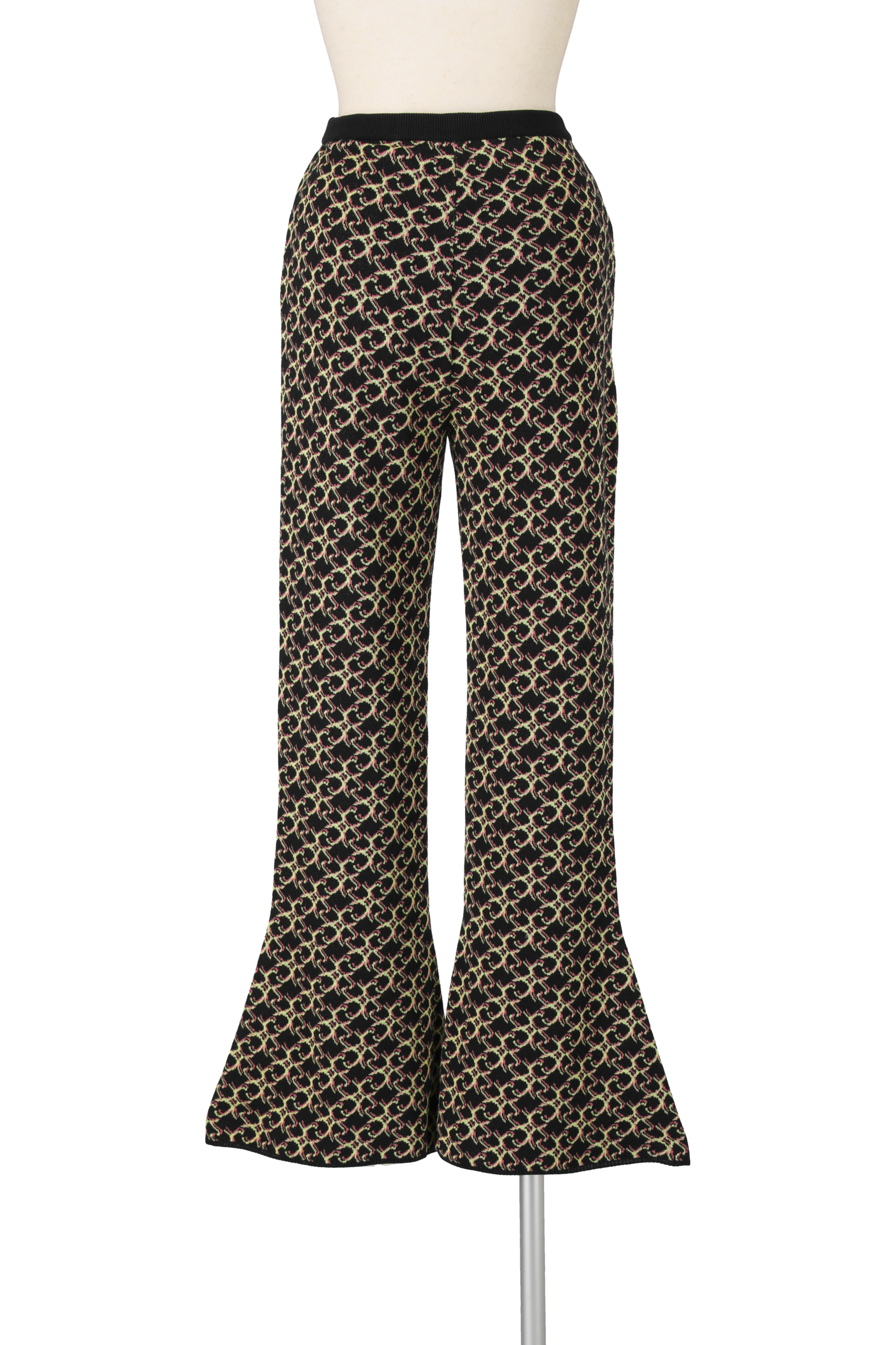 Knit flare pants - Black Multi