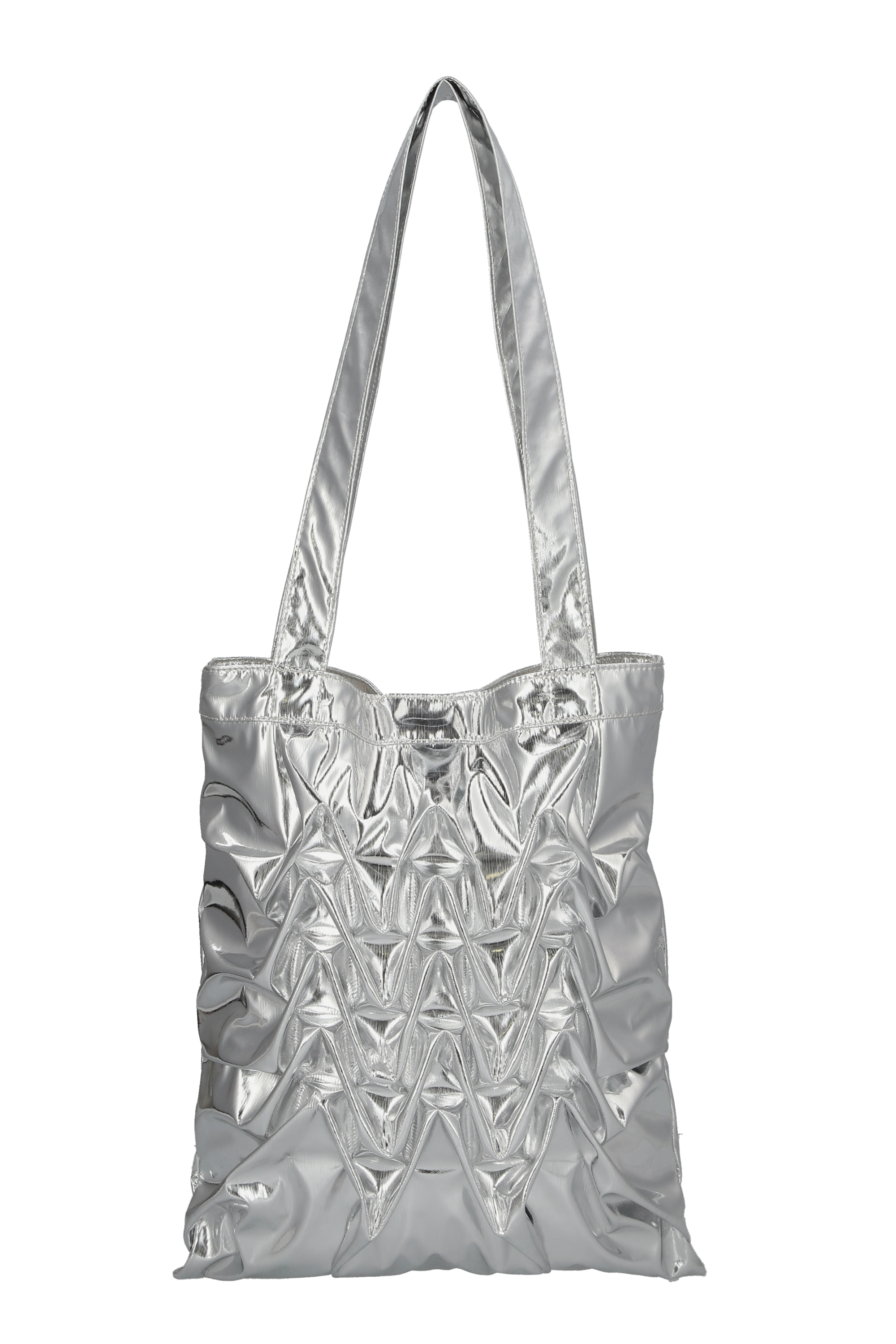 Undulating tote bag S - Silver