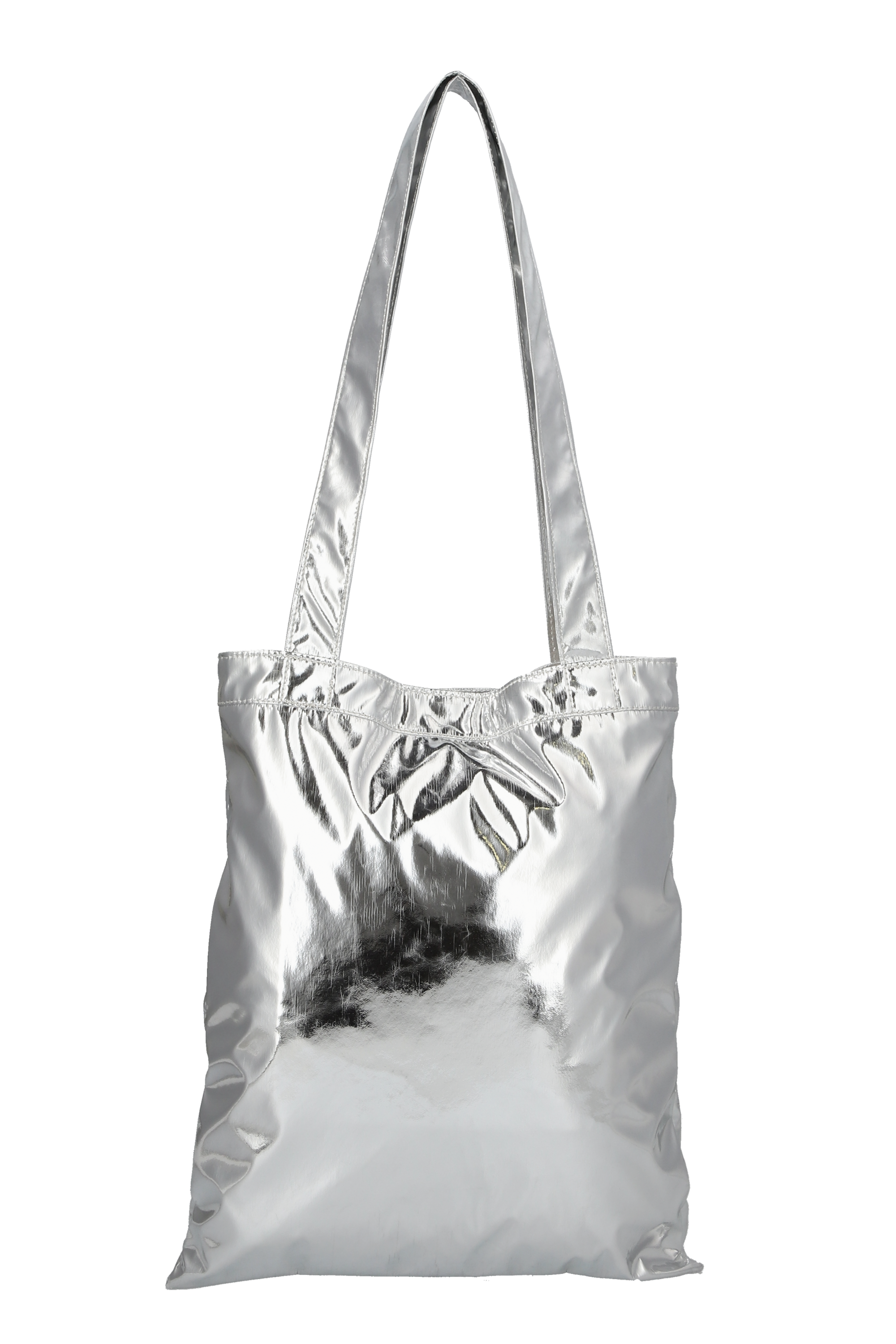 Undulating tote bag S - Silver