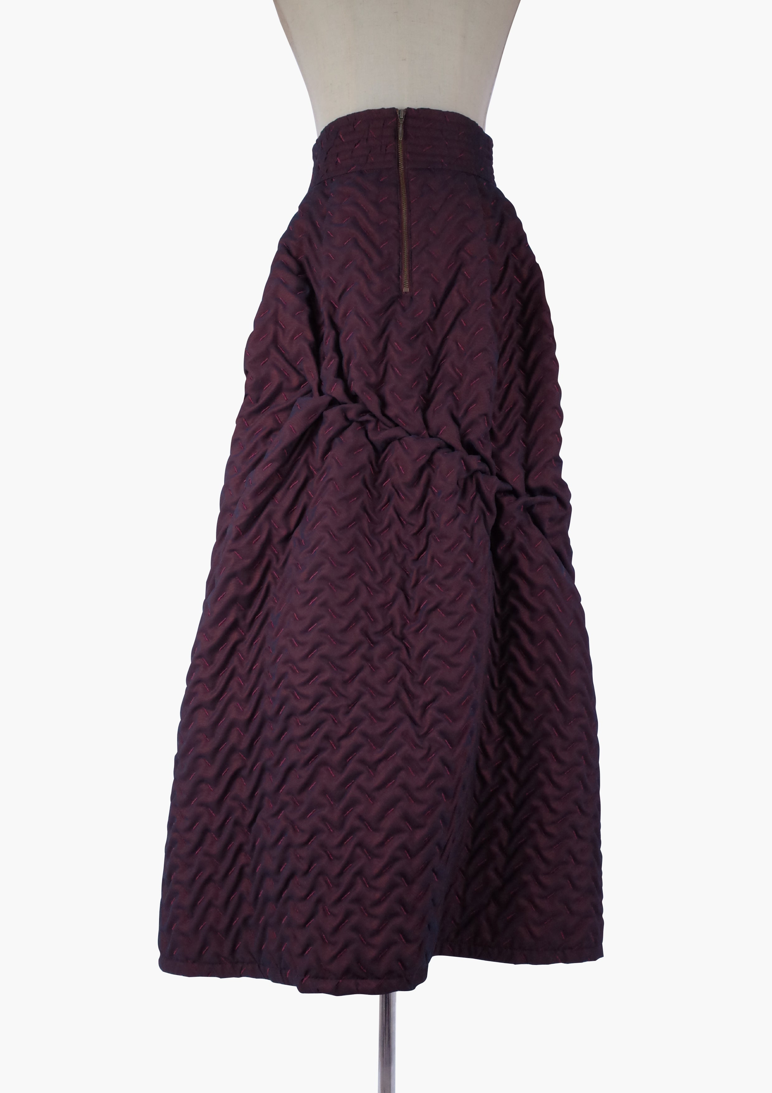 Frottage quilt skirt - Burgundy