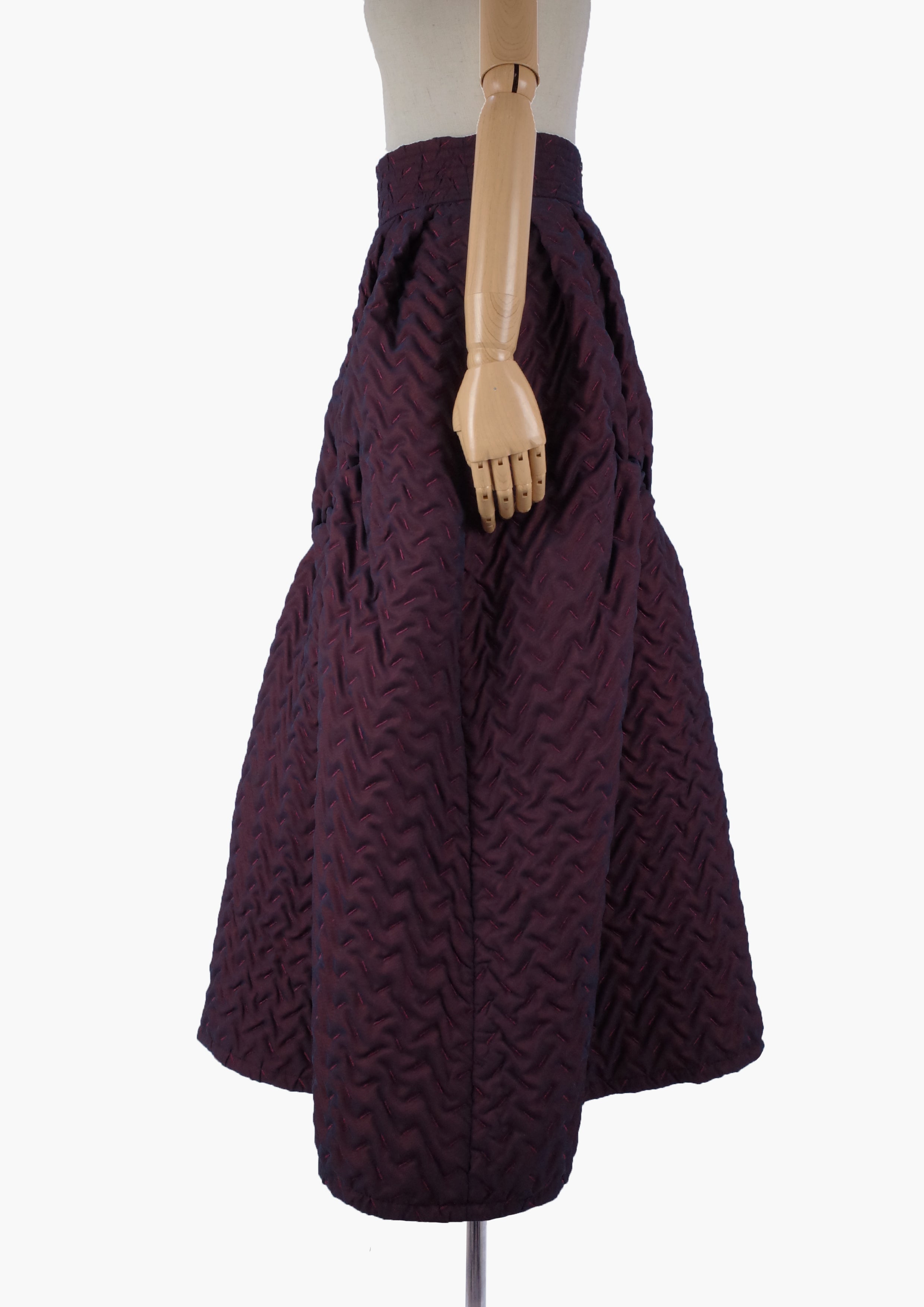 Frottage quilt skirt - Burgundy