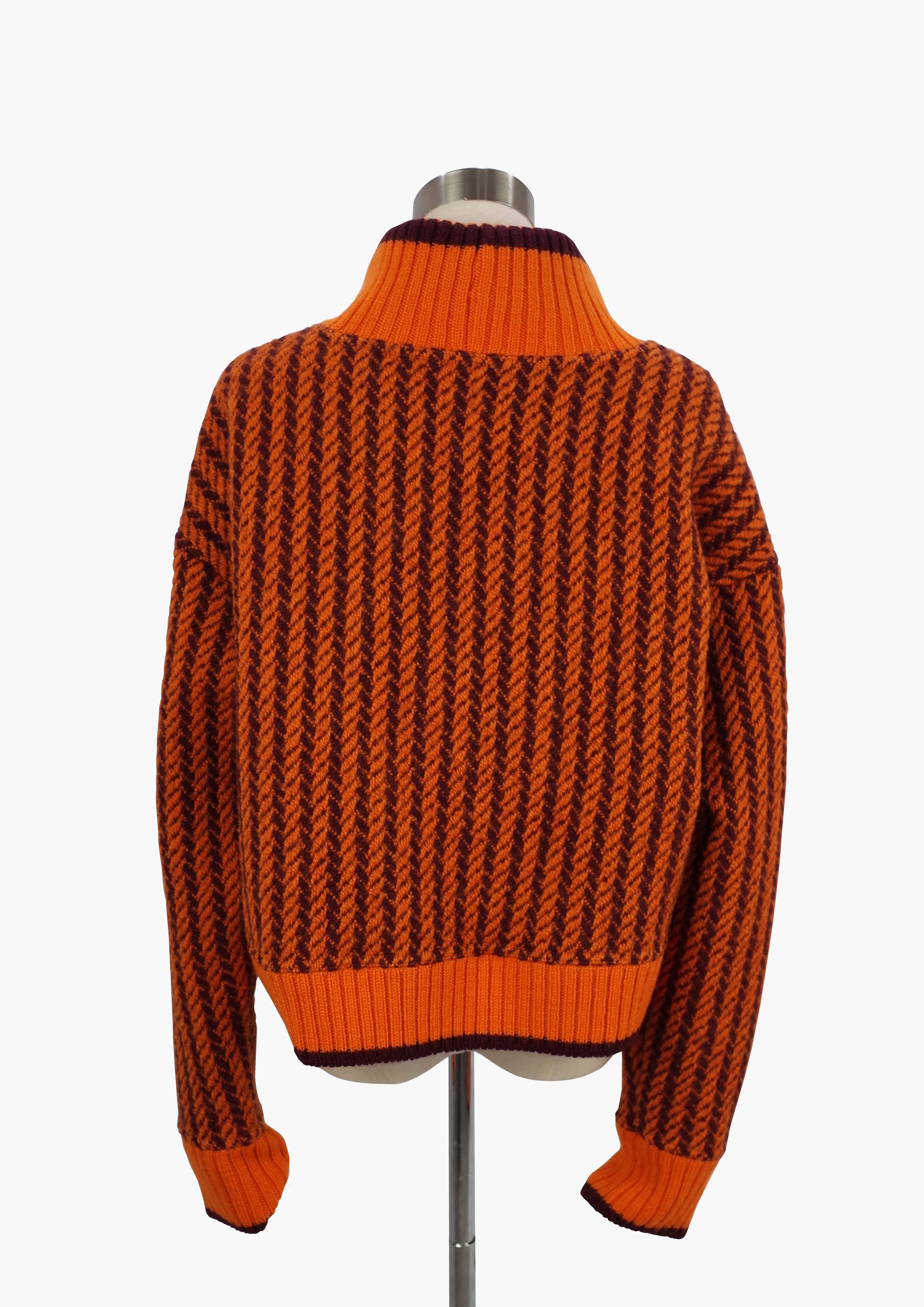 Frottage refine knit pullover - Orenge