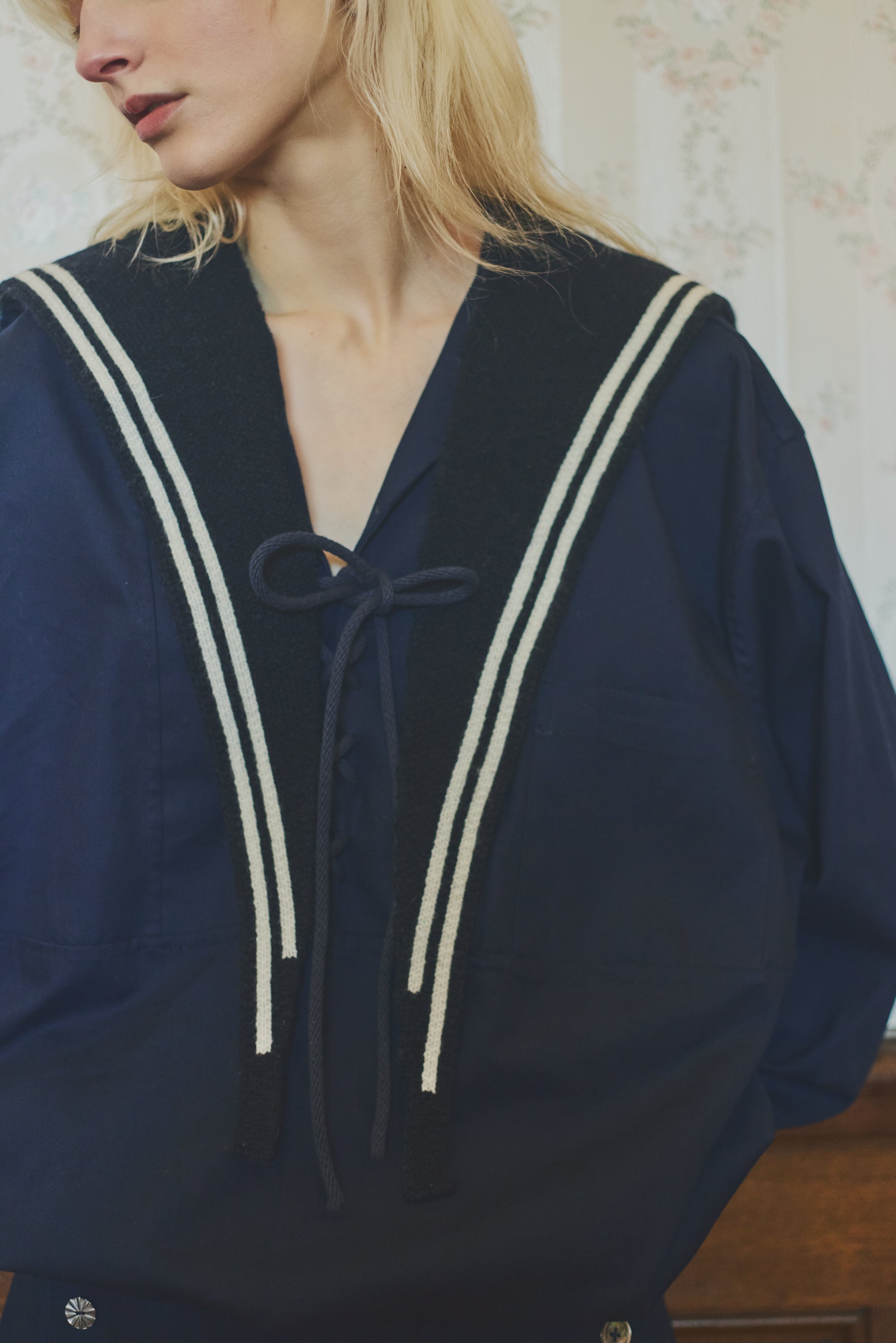 Knit sailor collar - Navy