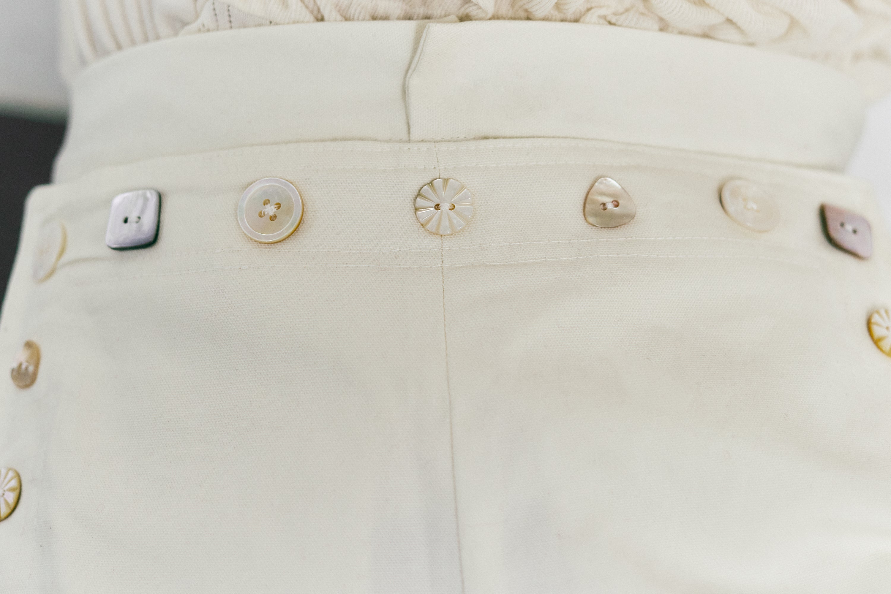 Navy sailor pants - Ivory