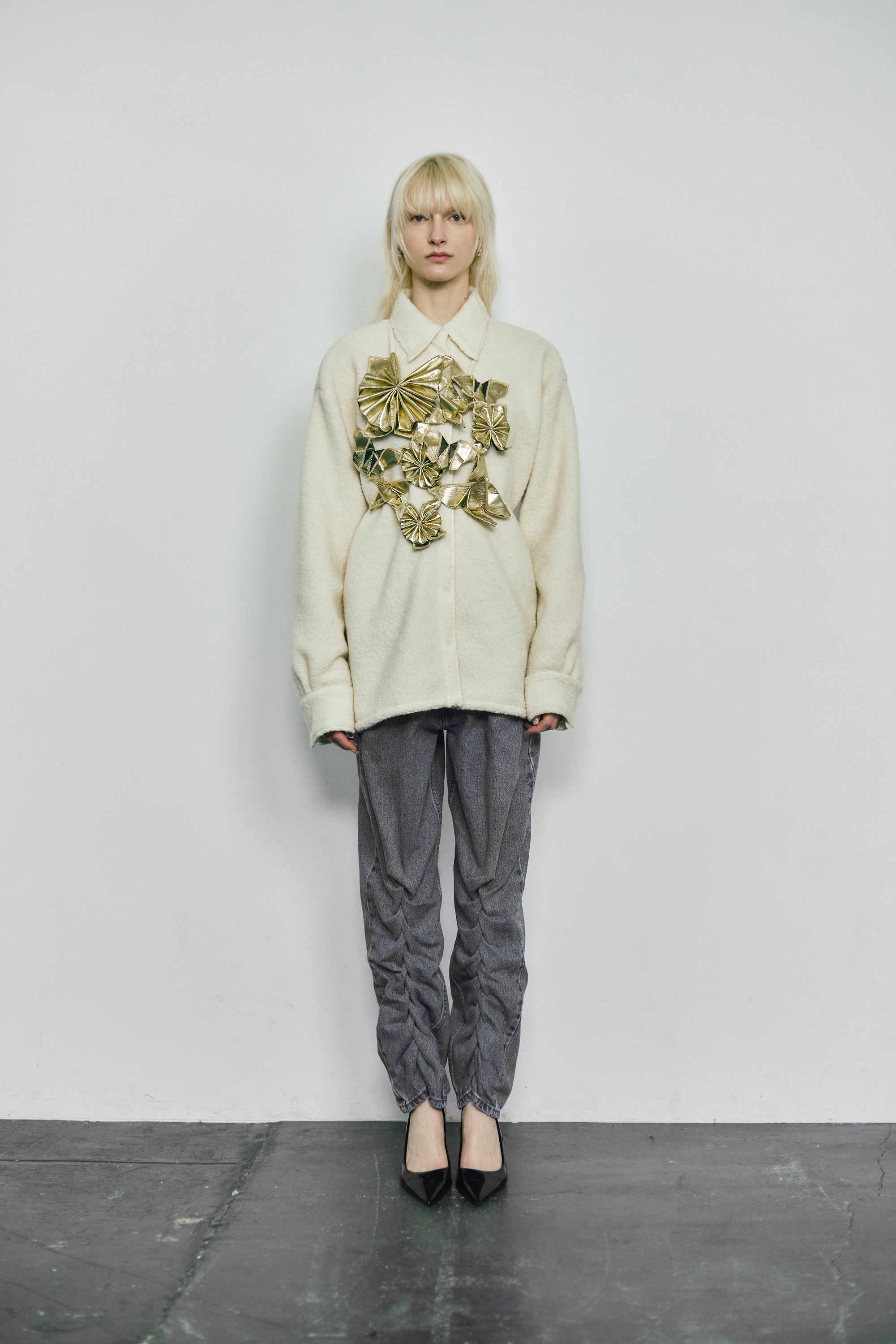 Boa fleece shirt jacket - Ivory