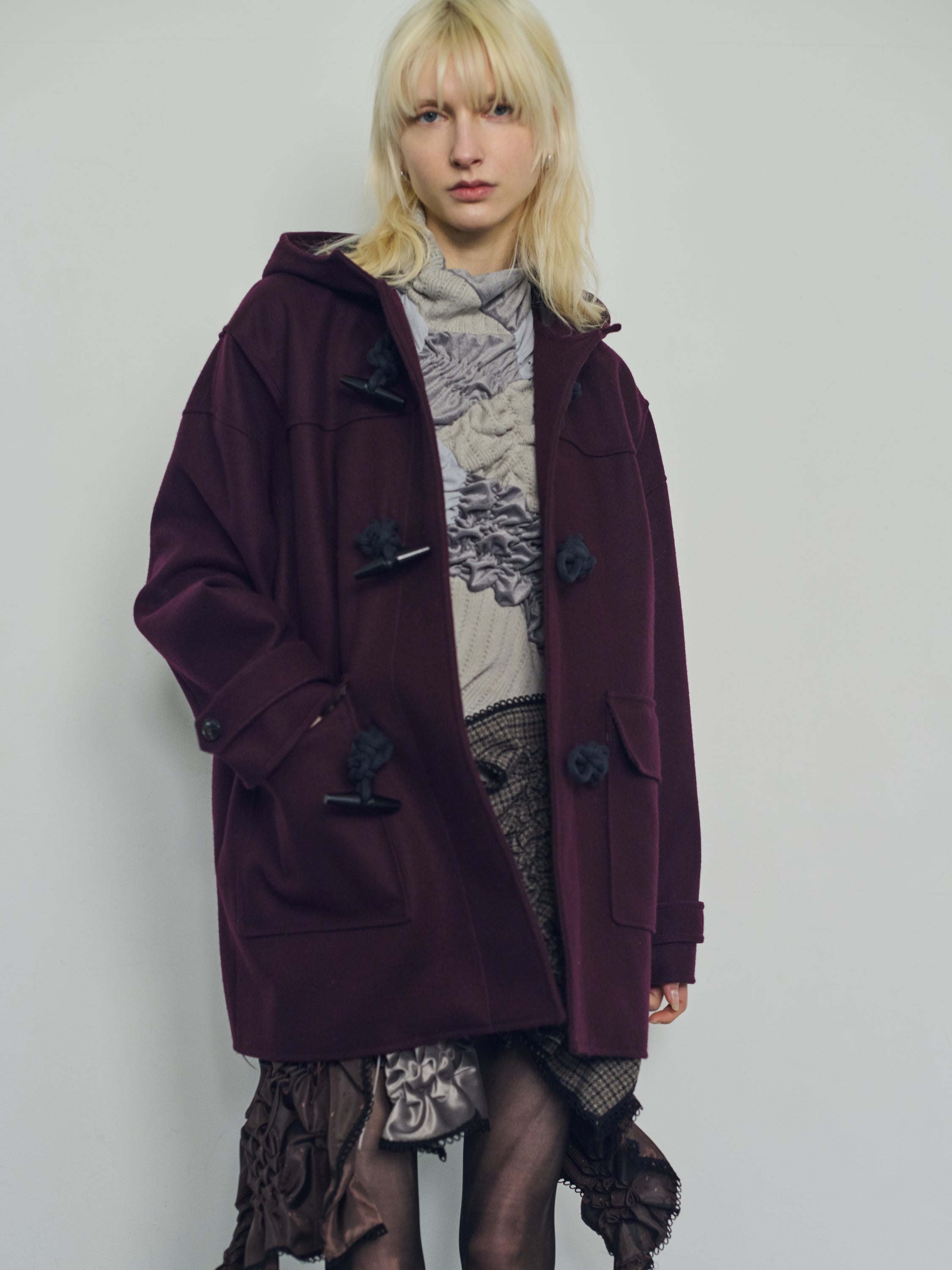 Shirring knit pullover - Gray