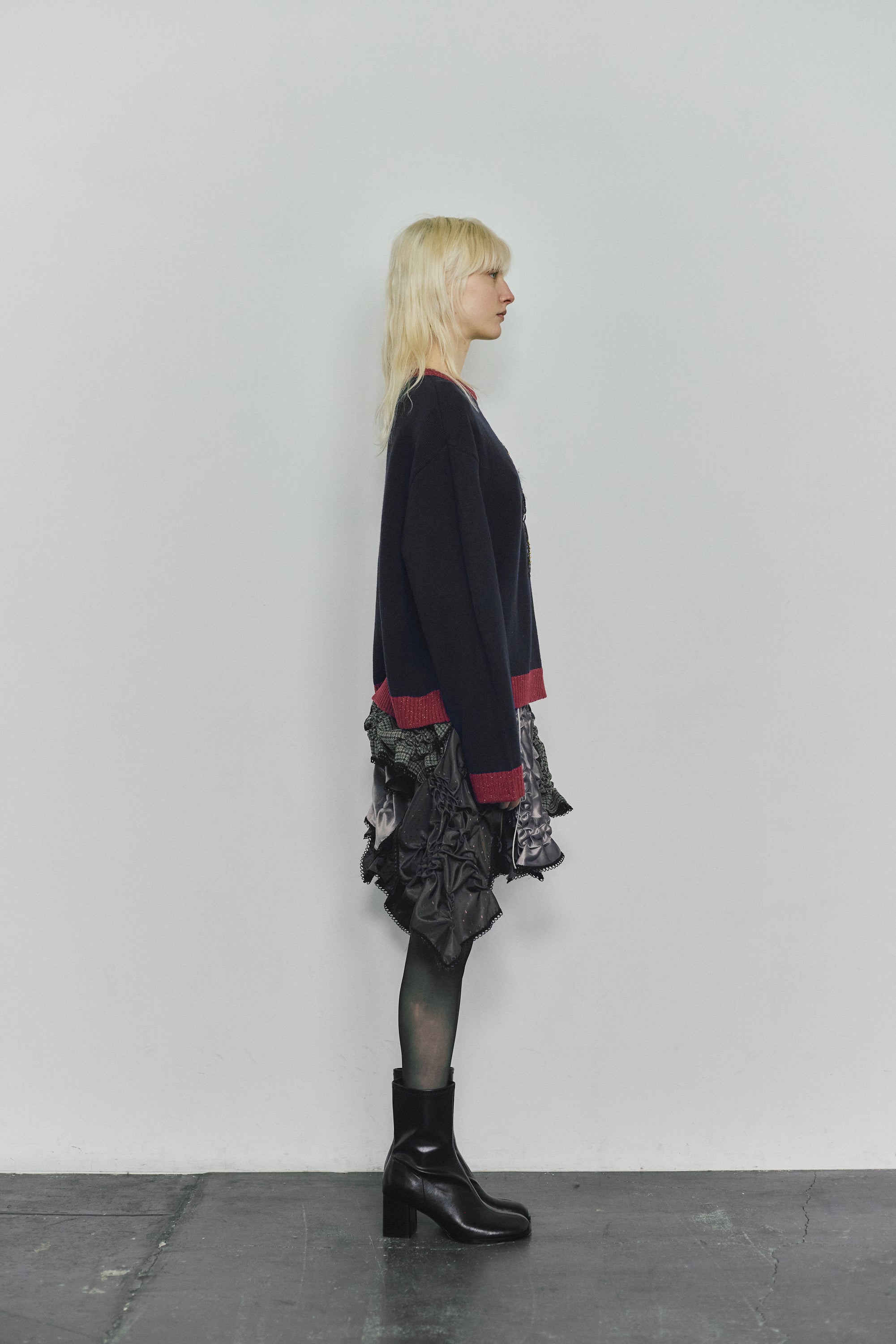 Patch smocking skirt - Navy