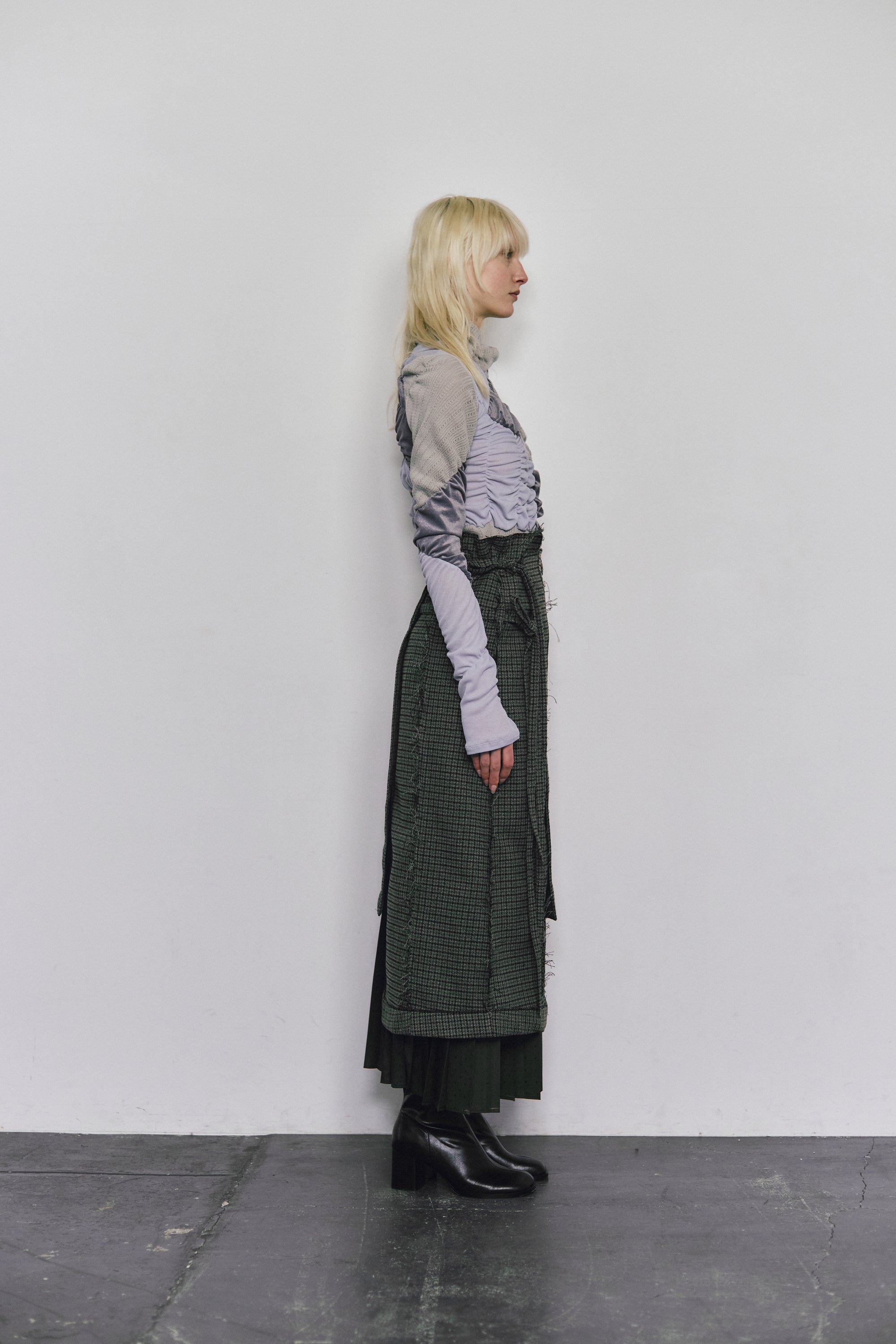 Shirring knit pullover - Gray